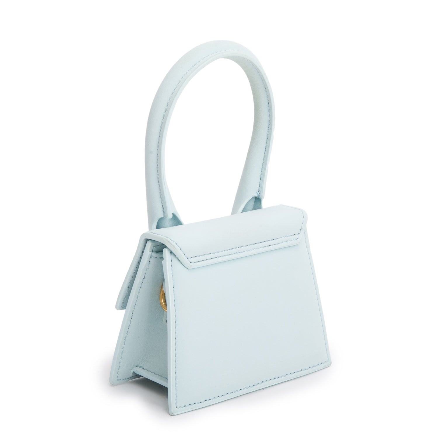 Jacquemus Blue Calfskin Leather Mini Signature Le Chiquito Handle Bag w/ Strap