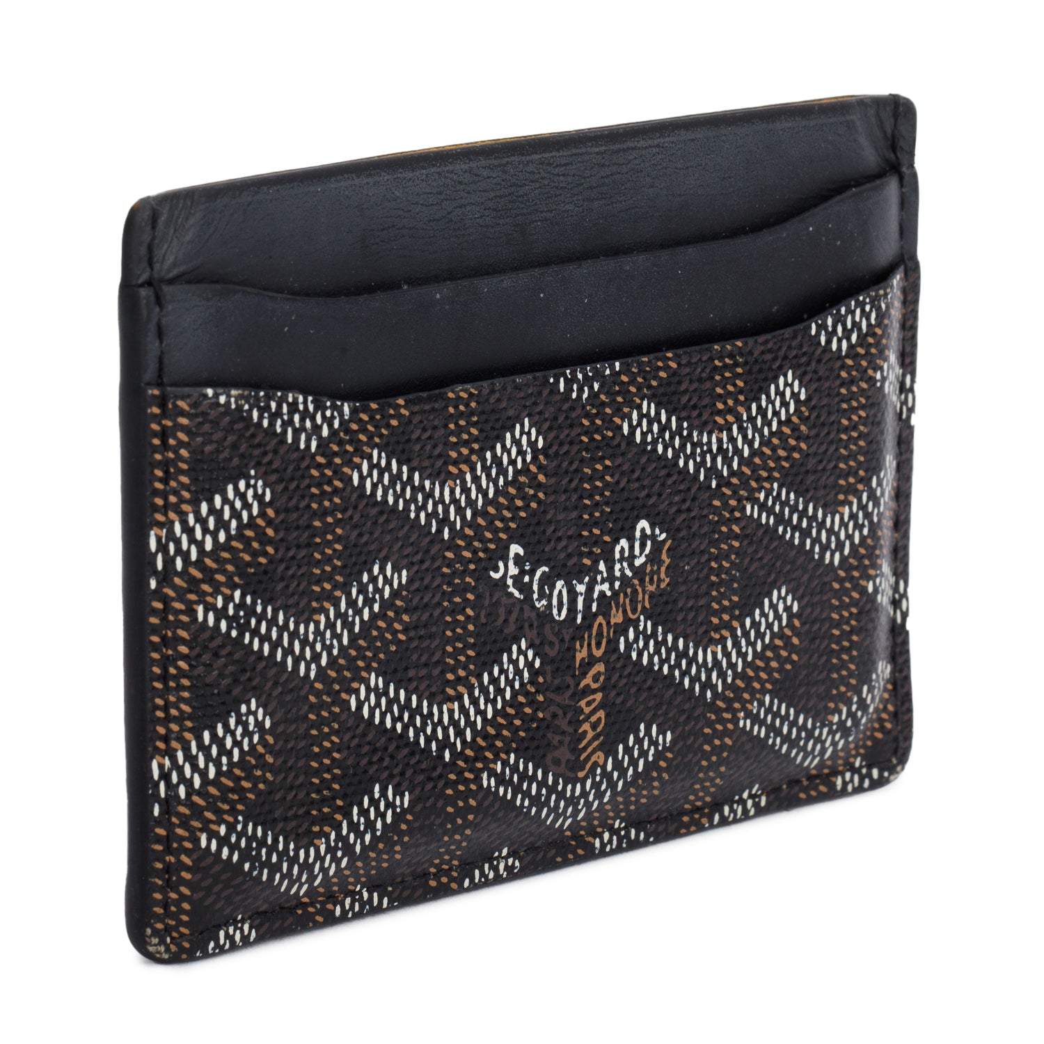 Goyard Black Leather & Coated Canvas Saint Sulpice Card Holder