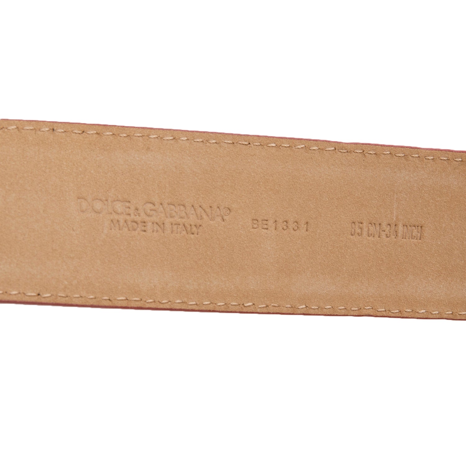 Dolce & Gabbana Red Calf Leather DG Logo 40MM Belt 85 34 w/ Box