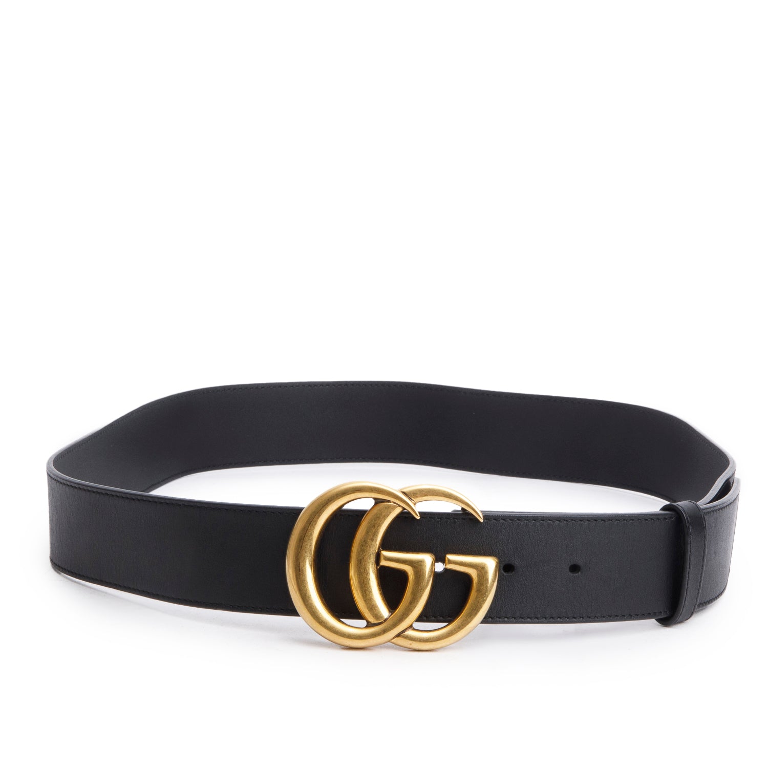 Gucci Black GG Marmont Wide Leather Belt 95 38