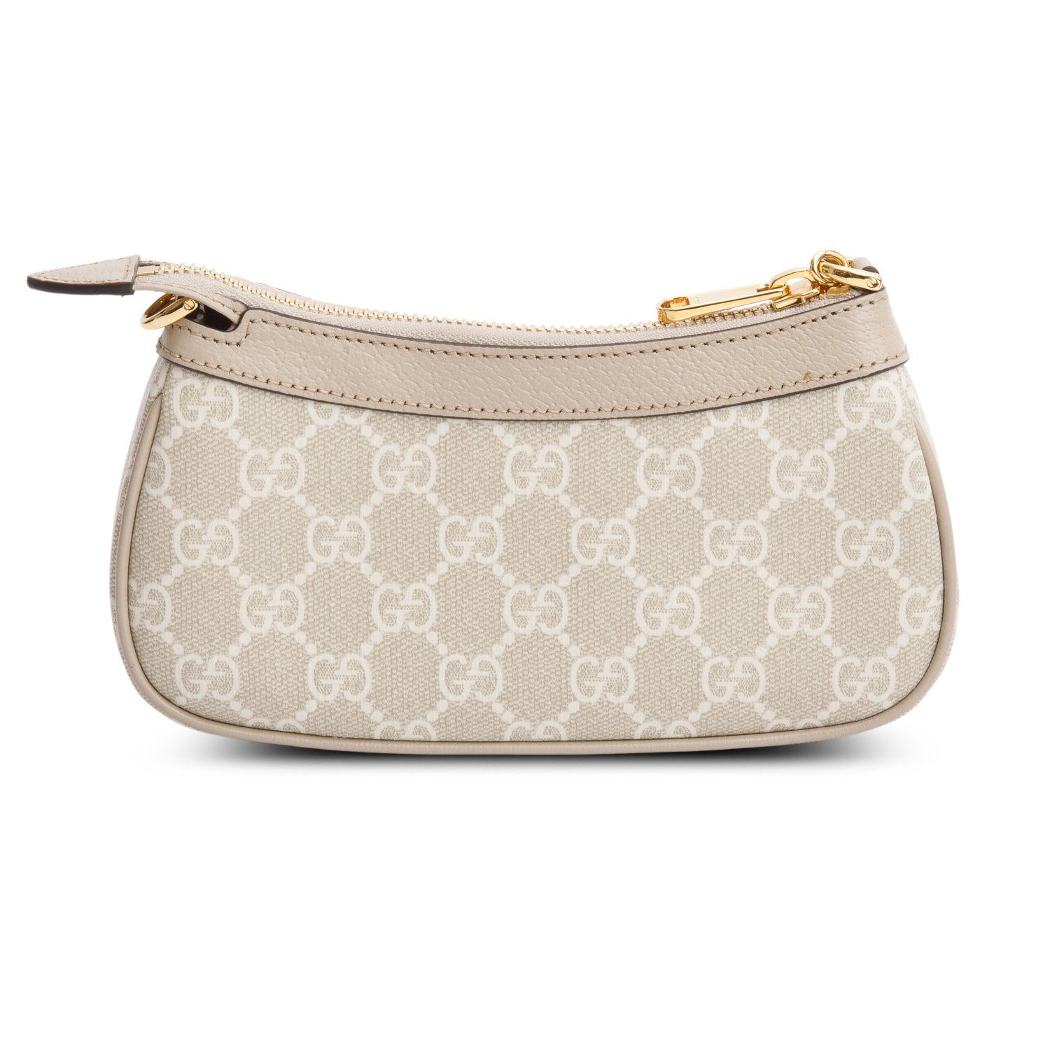 Gucci Beige GG Supreme Monogram Textured Dollar Calfskin Mini Ophidia Chain Bag w/ Box