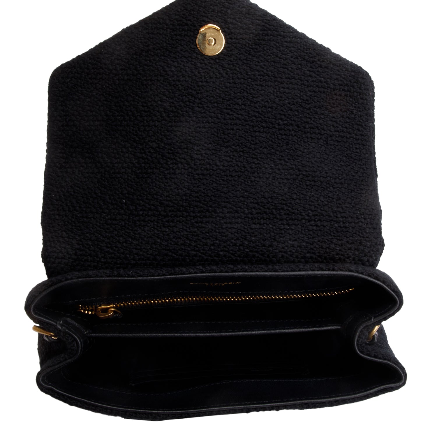 Saint Laurent 2023 Black Tweed Y Quilted Monogram Toy Loulou Crossbody Bag