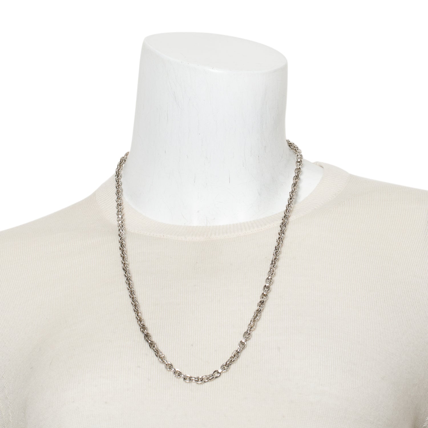 Chrome Hearts Sterling Silver Paper Chain Necklace w/ Box