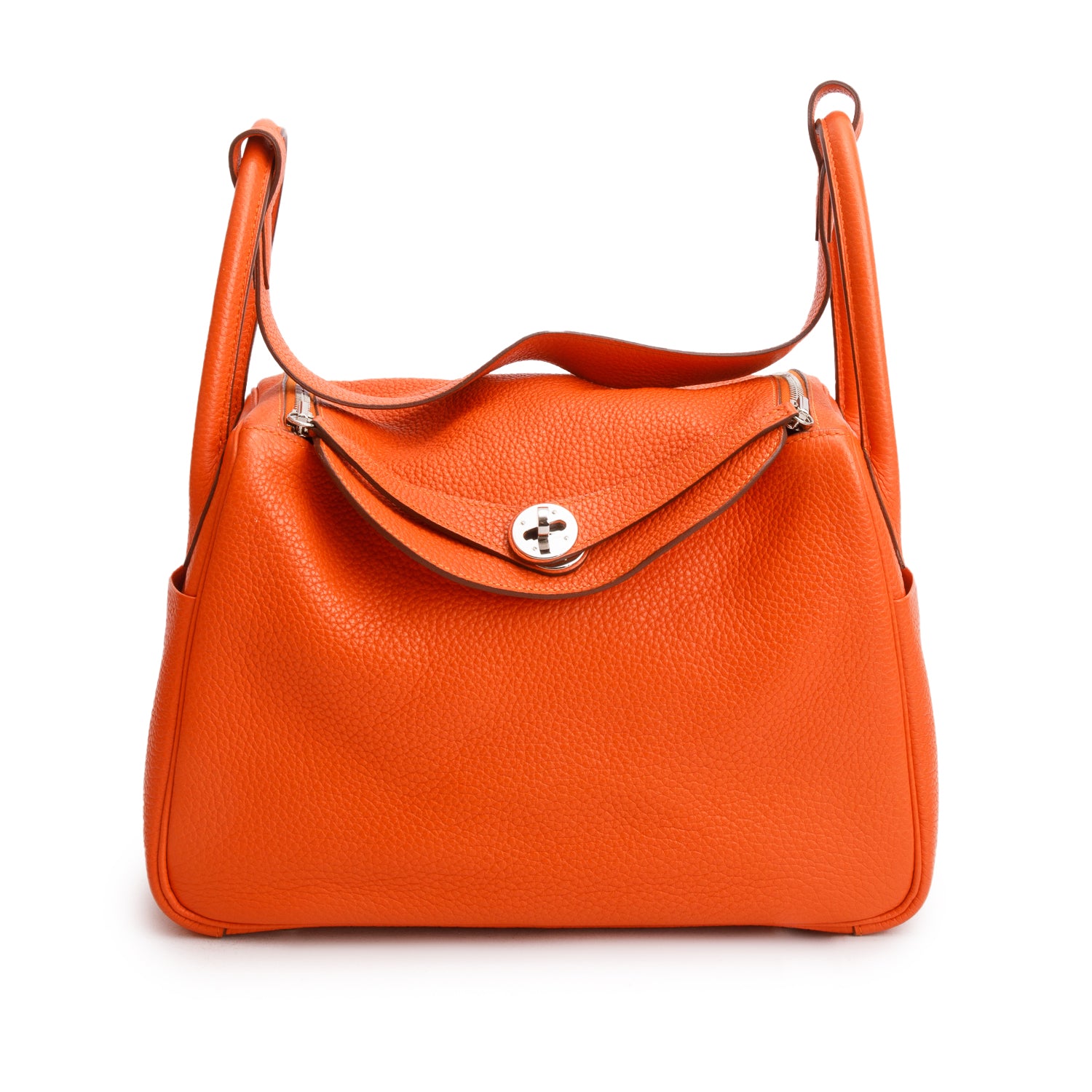 Hermes Feu Taurillon Clemence Leather Lindy 30 w/ Box