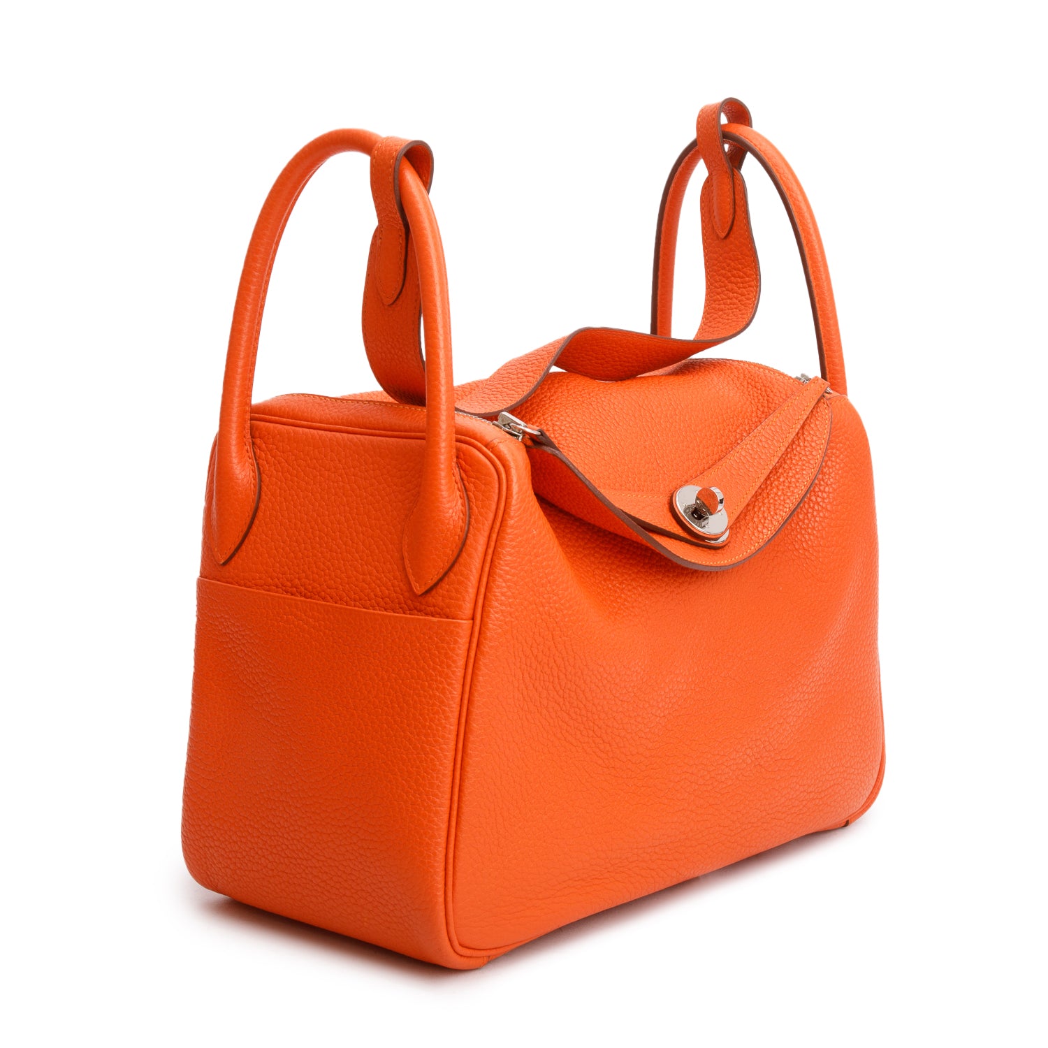 Hermes Feu Taurillon Clemence Leather Lindy 30 w/ Box