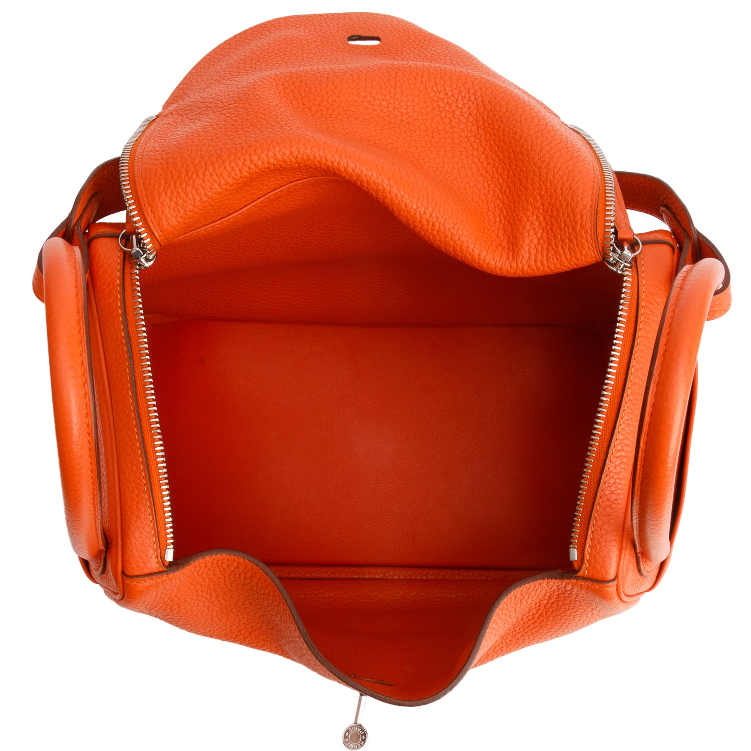 Hermes Feu Taurillon Clemence Leather Lindy 30 w/ Box