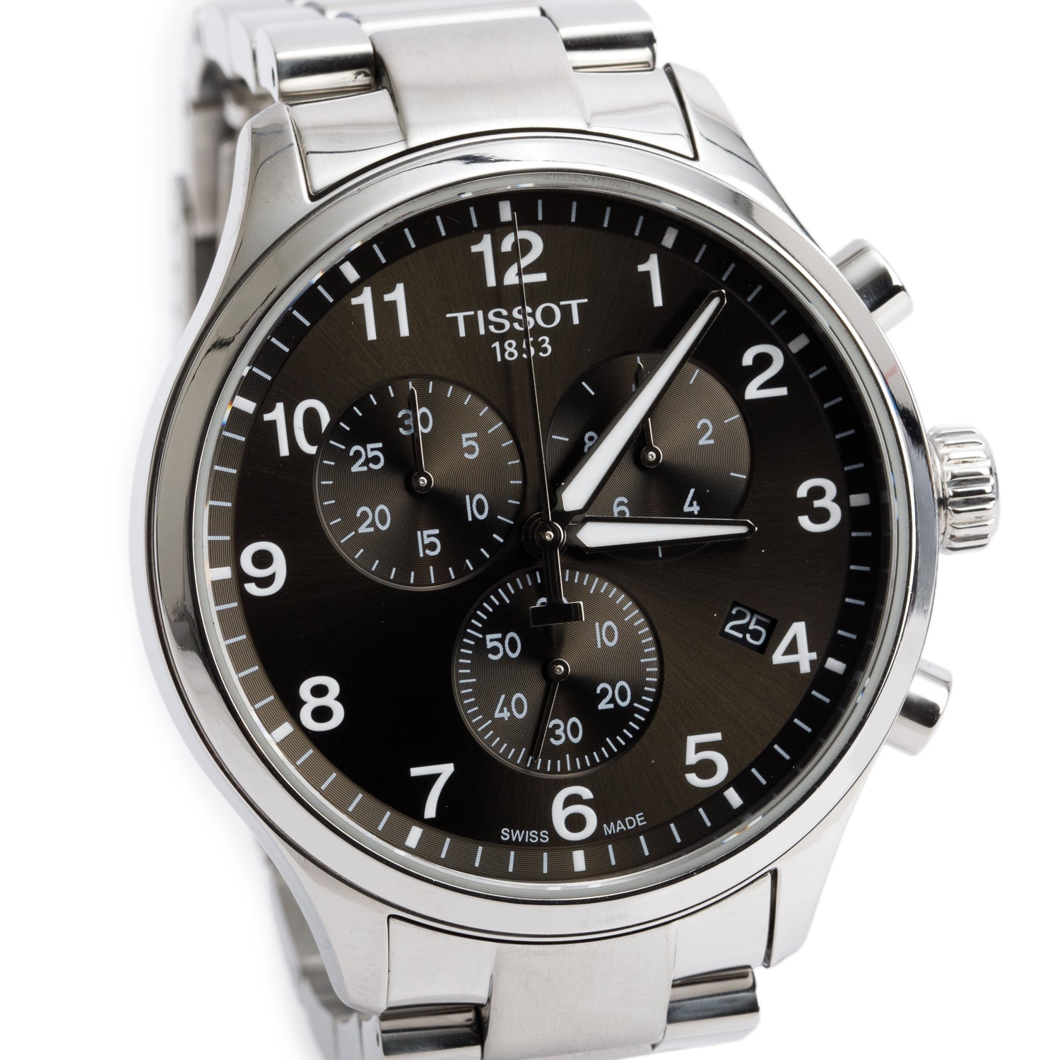 Tissot Stainless Steel Chrono XL Classic 45 MM Quartz Watch Black Dial