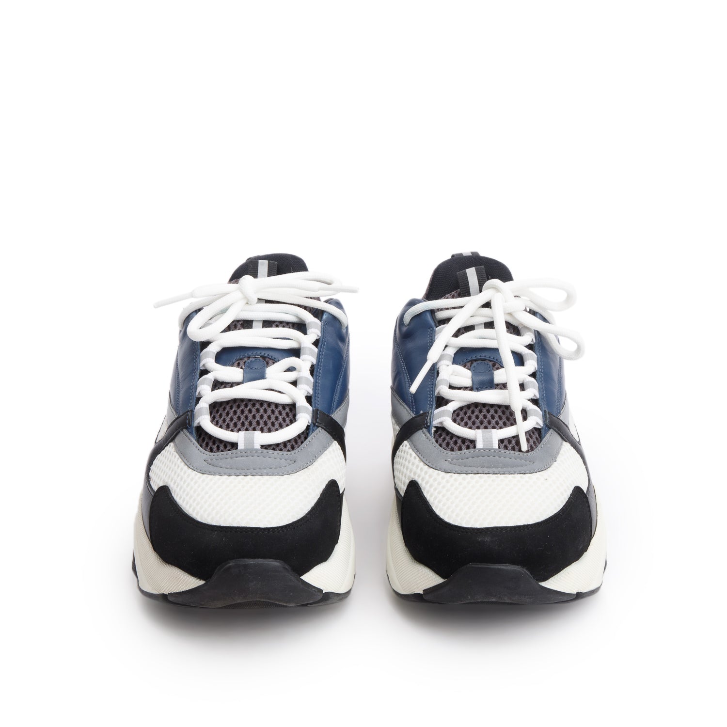 Christian Dior Blue/White/Black Technical Mesh Calfskin B22 Sneakers, Men's Size 43
