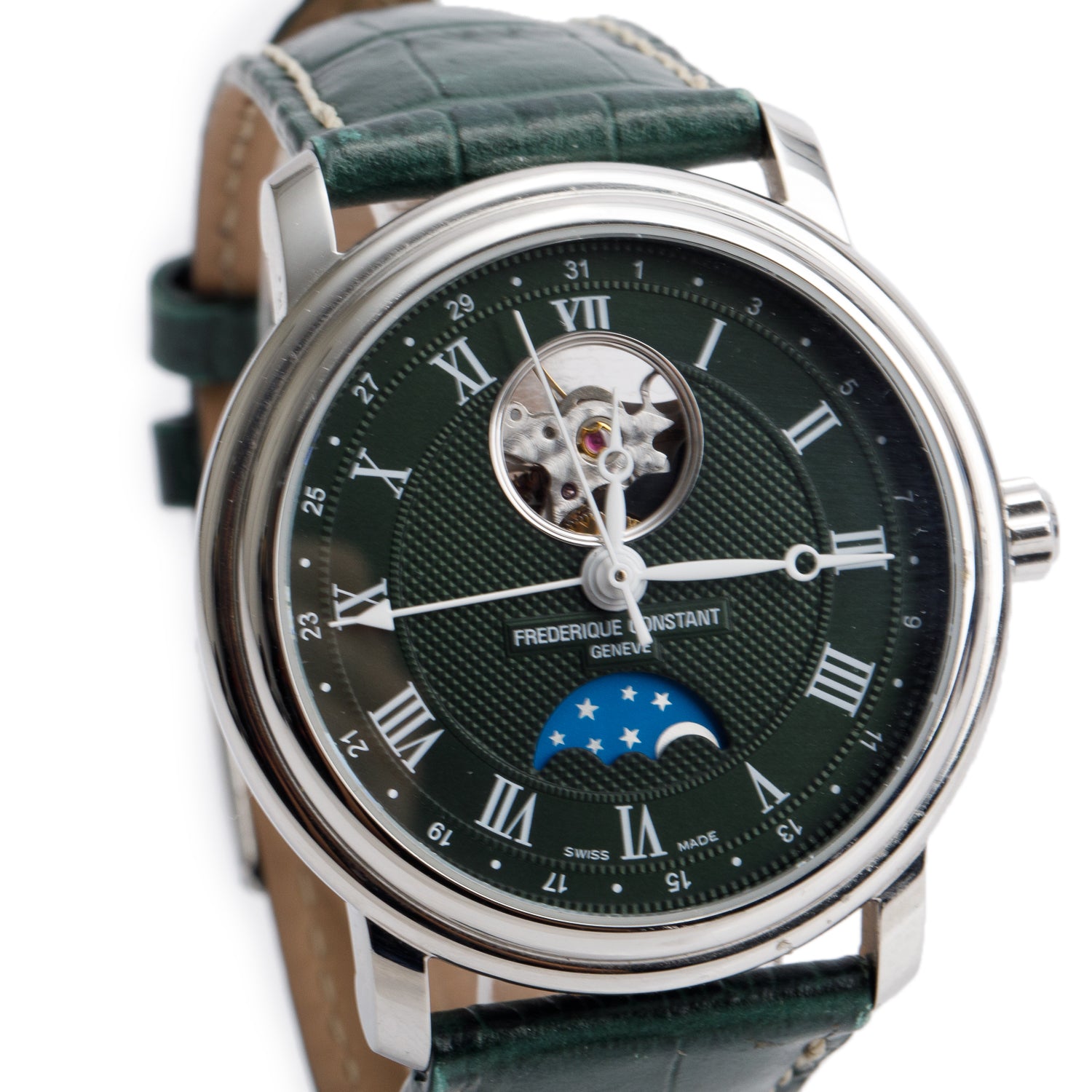 Frederique Constant 2025 Stainless Steel 40 MM Classic Heart Beat Moonphase Automatic Watch Black Dial w/ Box & Papers