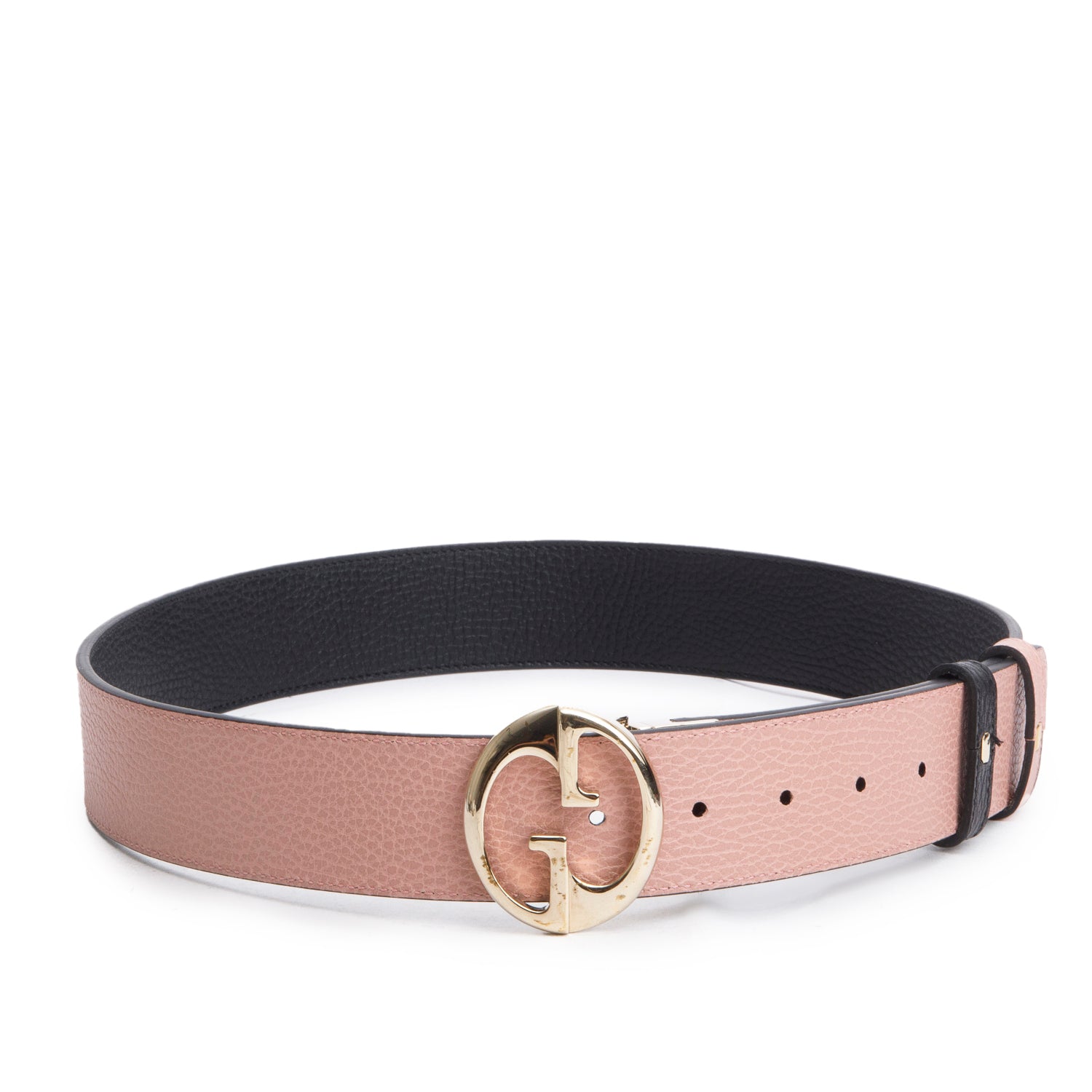 Gucci Black/Pink Calfskin 1973 Reversible Belt, 90 36