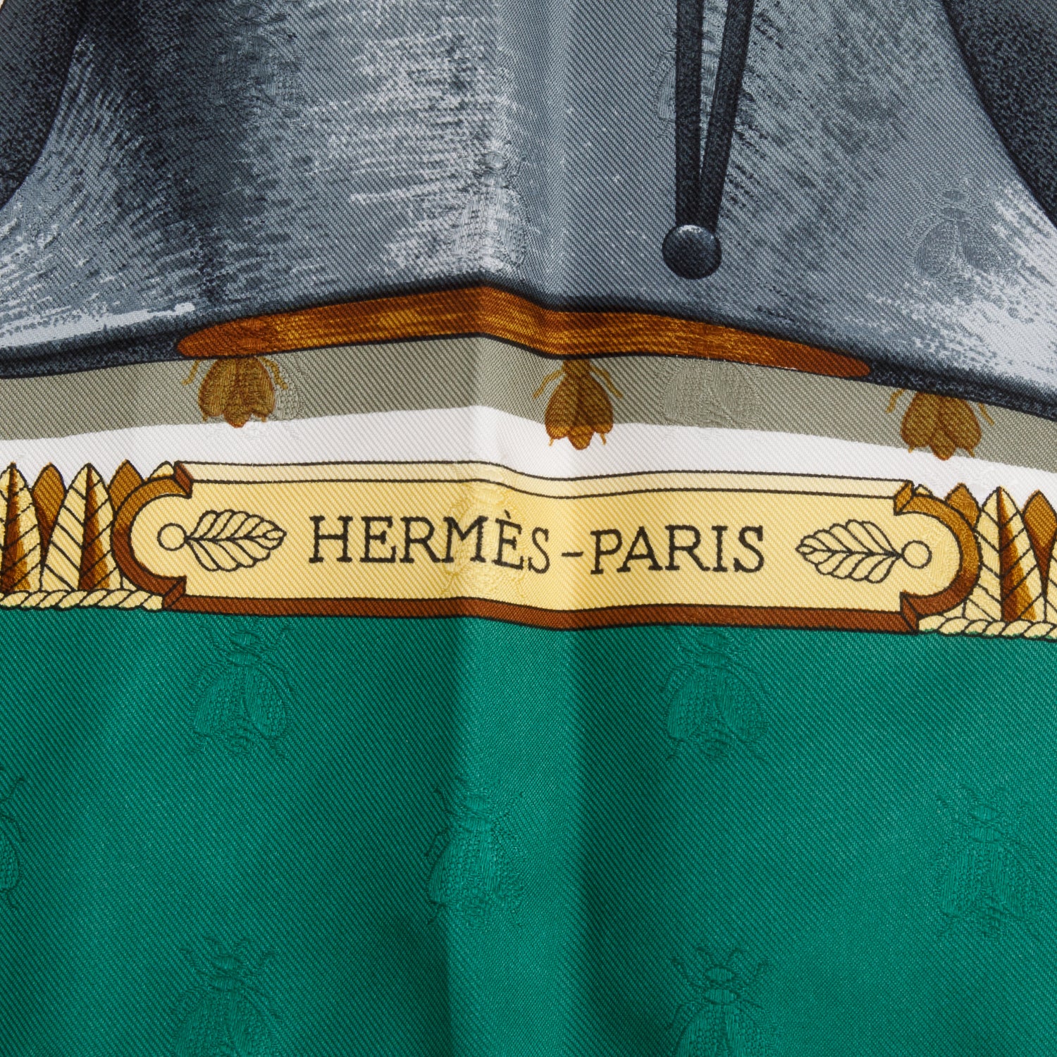 Hermes Green/Multicolor 'Napoleon' Silk Scarf 90