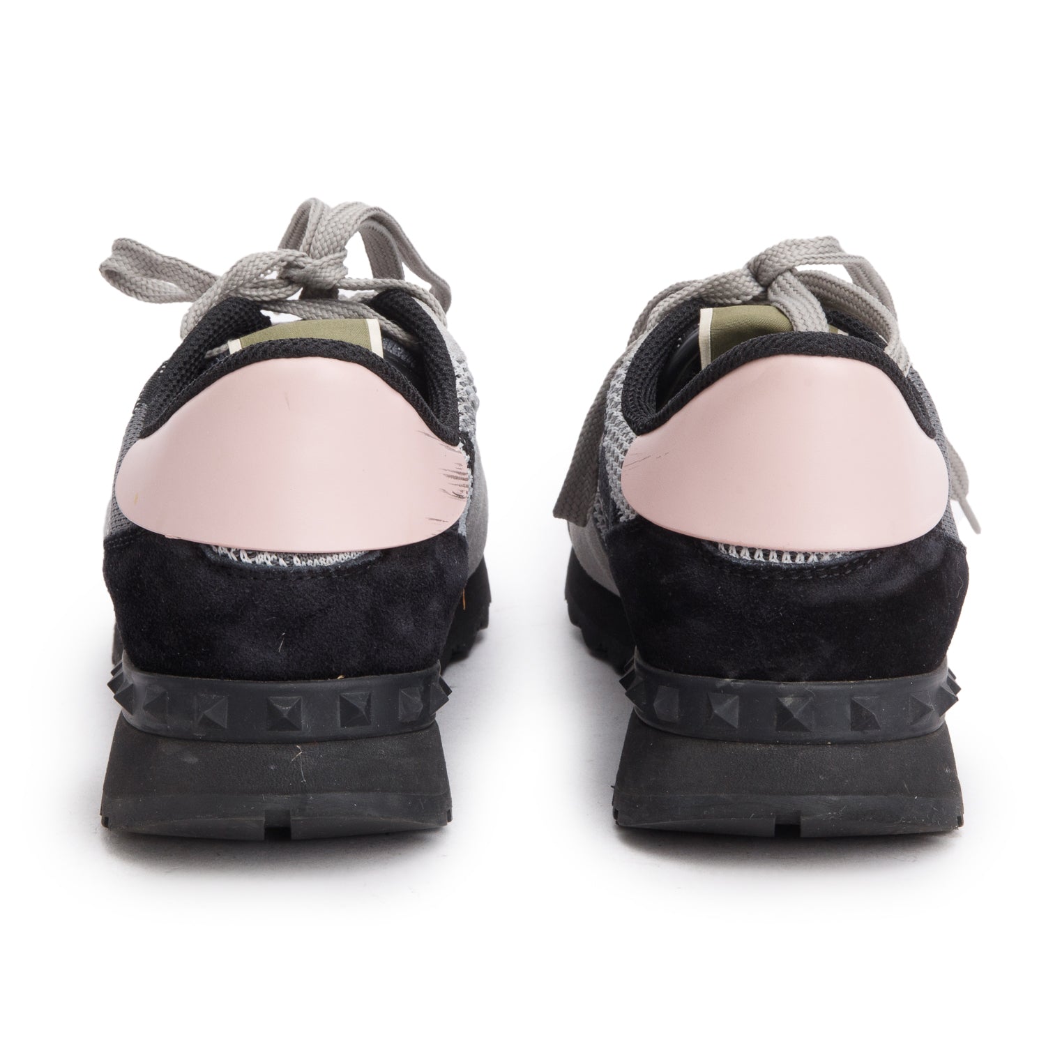 Valentino Grey Camouflage Mesh/Suede Rockrunner Sneakers, Women's Size 40 w/ Box