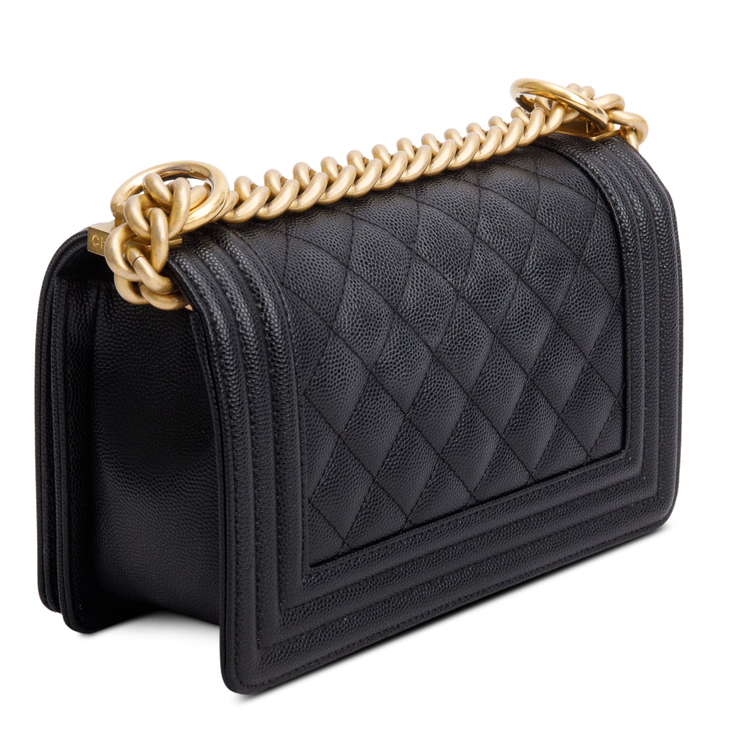 Chanel 2024 Black Caviar Leather Small Boy Bag w/ Box & Receipt