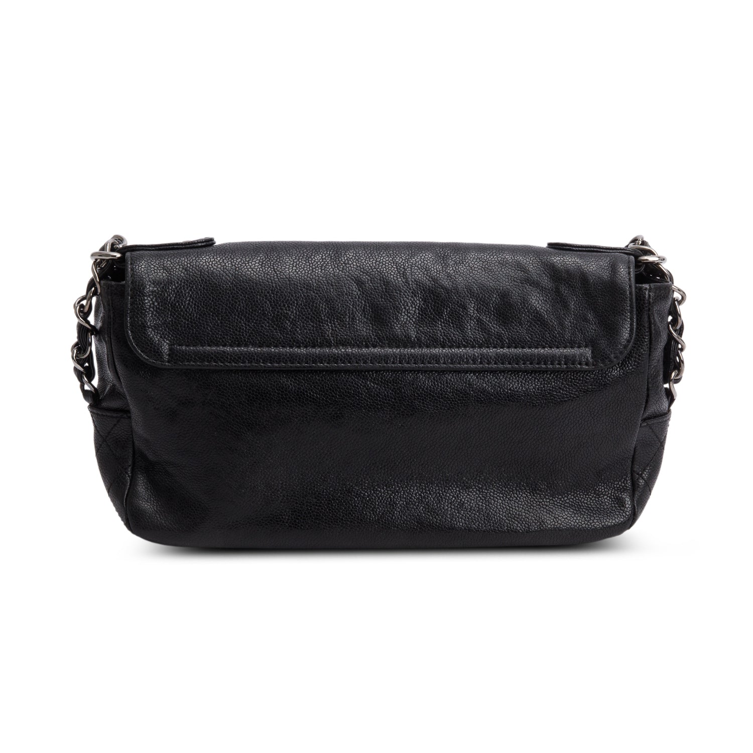 Chanel Black Caviar Leather Pocket in the City Flap Bag