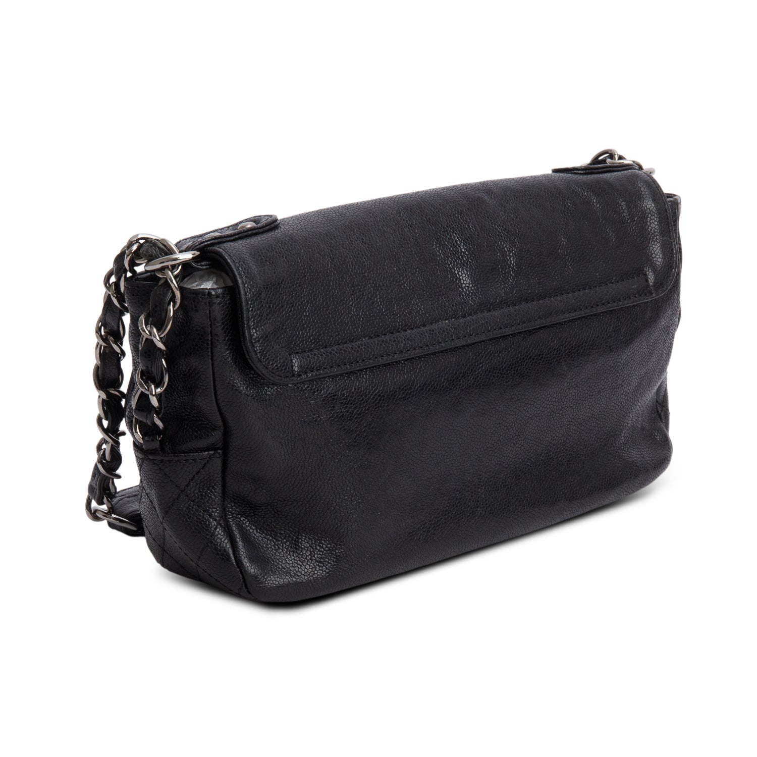 Chanel Black Caviar Leather Pocket in the City Flap Bag