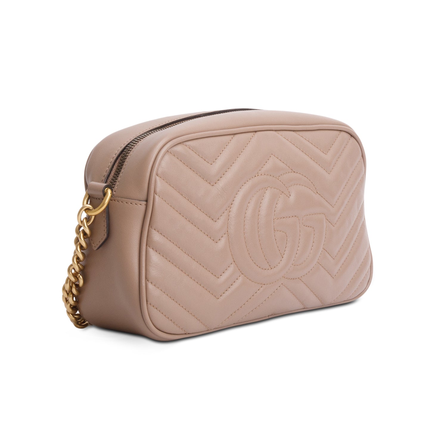 Gucci Beige GG Marmont Matelasse Small Camera Bag w/ Box