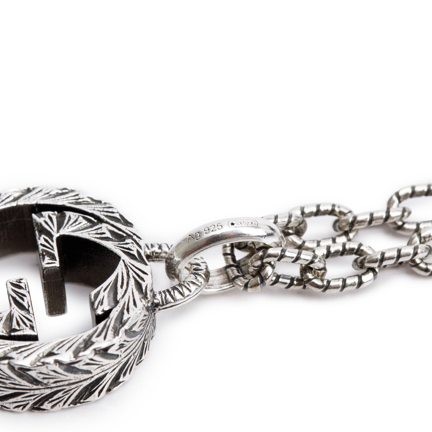 Gucci Sterling Silver Interlocking G Pendant Necklace