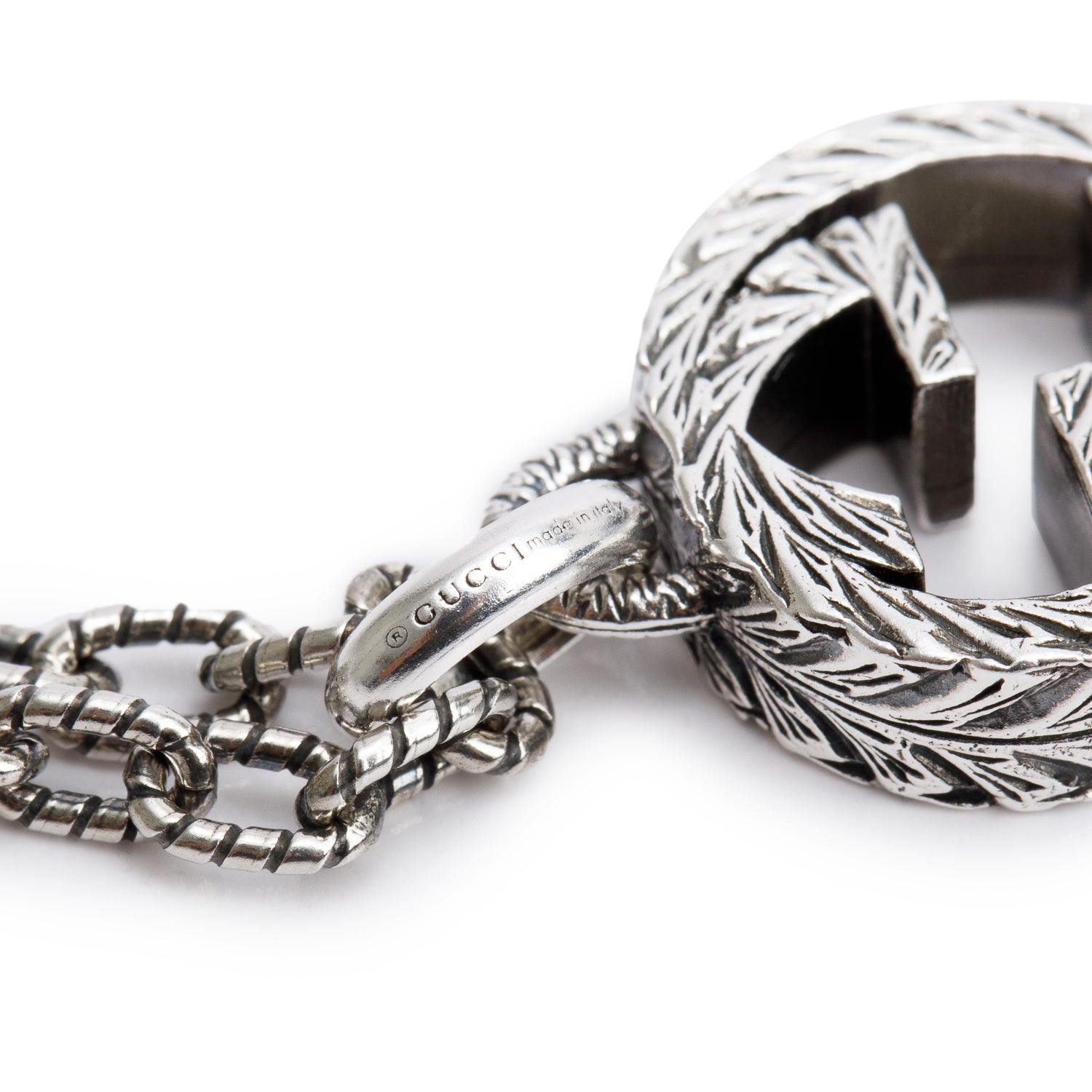 Gucci Sterling Silver Interlocking G Pendant Necklace