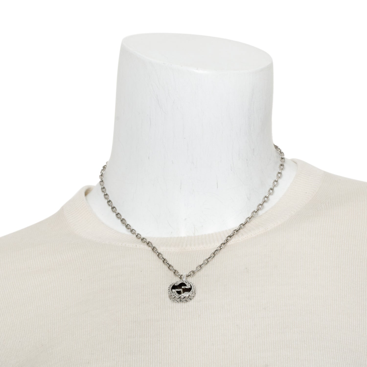 Gucci Sterling Silver Interlocking G Pendant Necklace