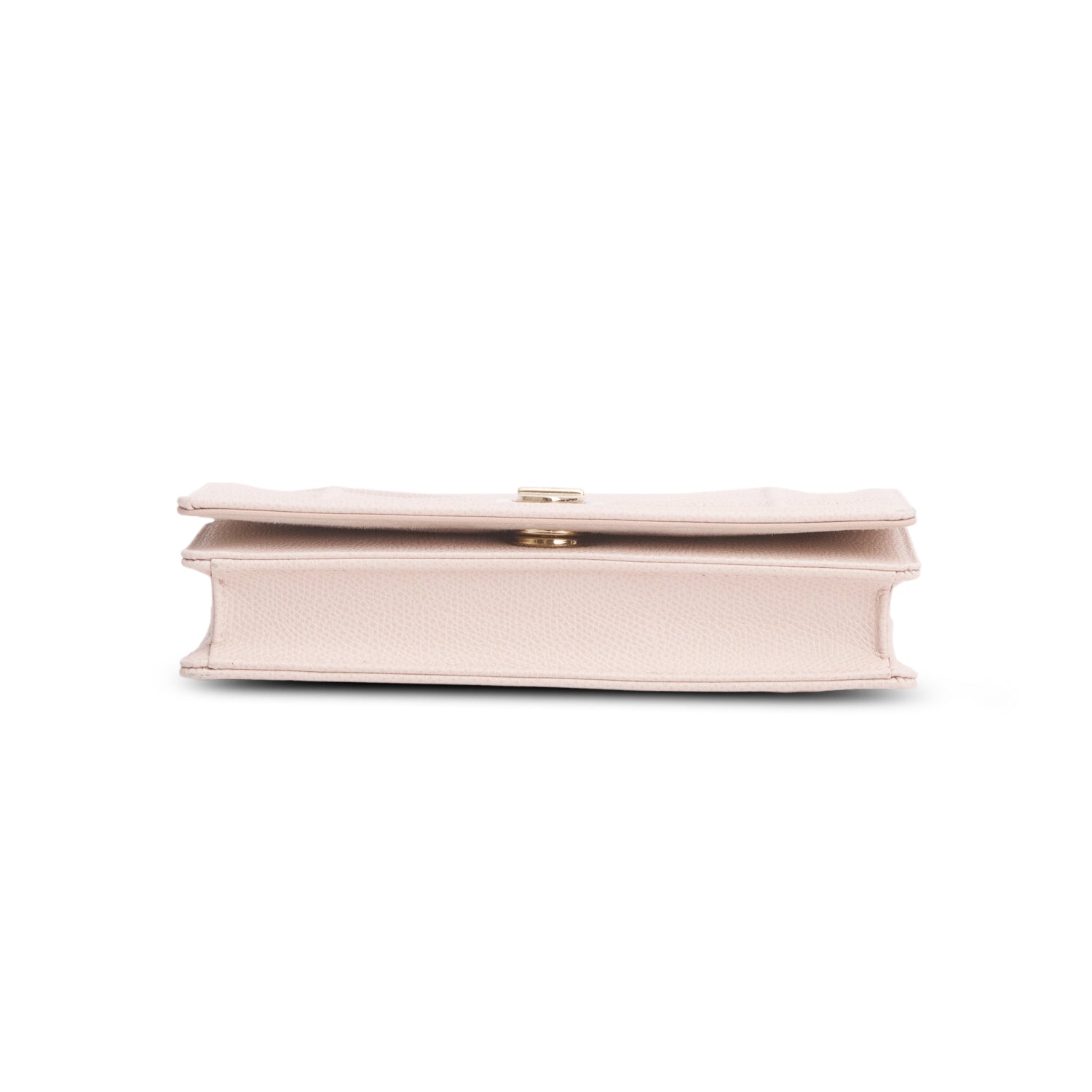 Christian Dior Pink Grained Calfskin Diorama Wallet on Chain