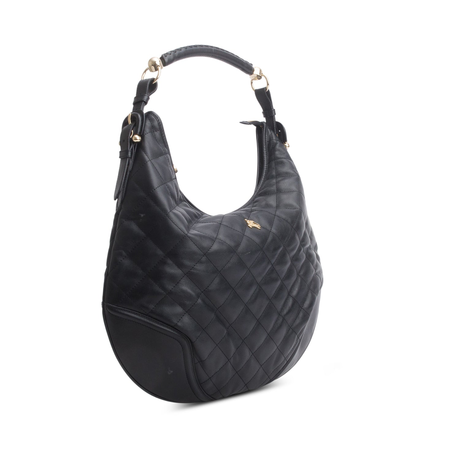 Burberry Black Quilted Leather Hoxton Hobo