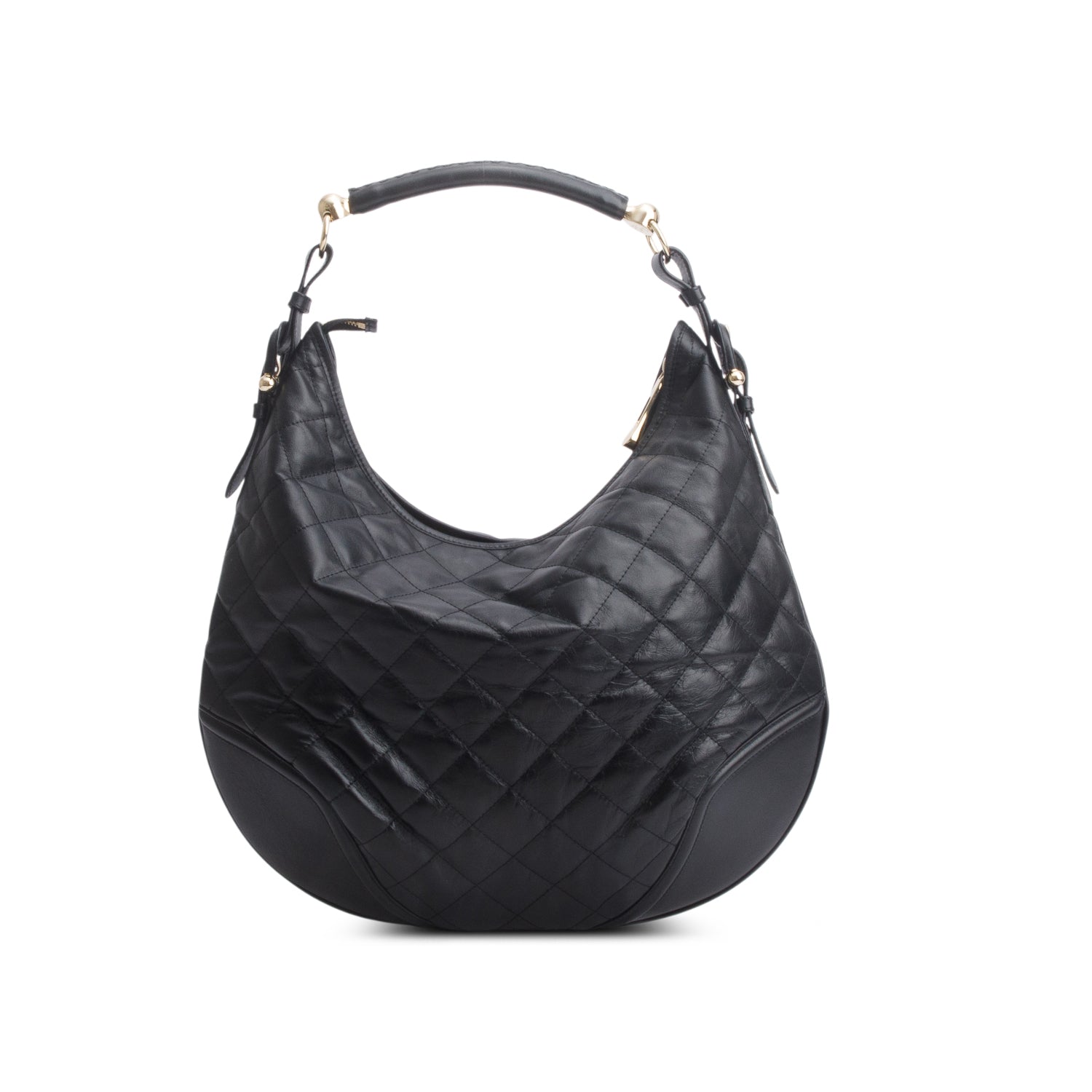 Burberry Black Quilted Leather Hoxton Hobo