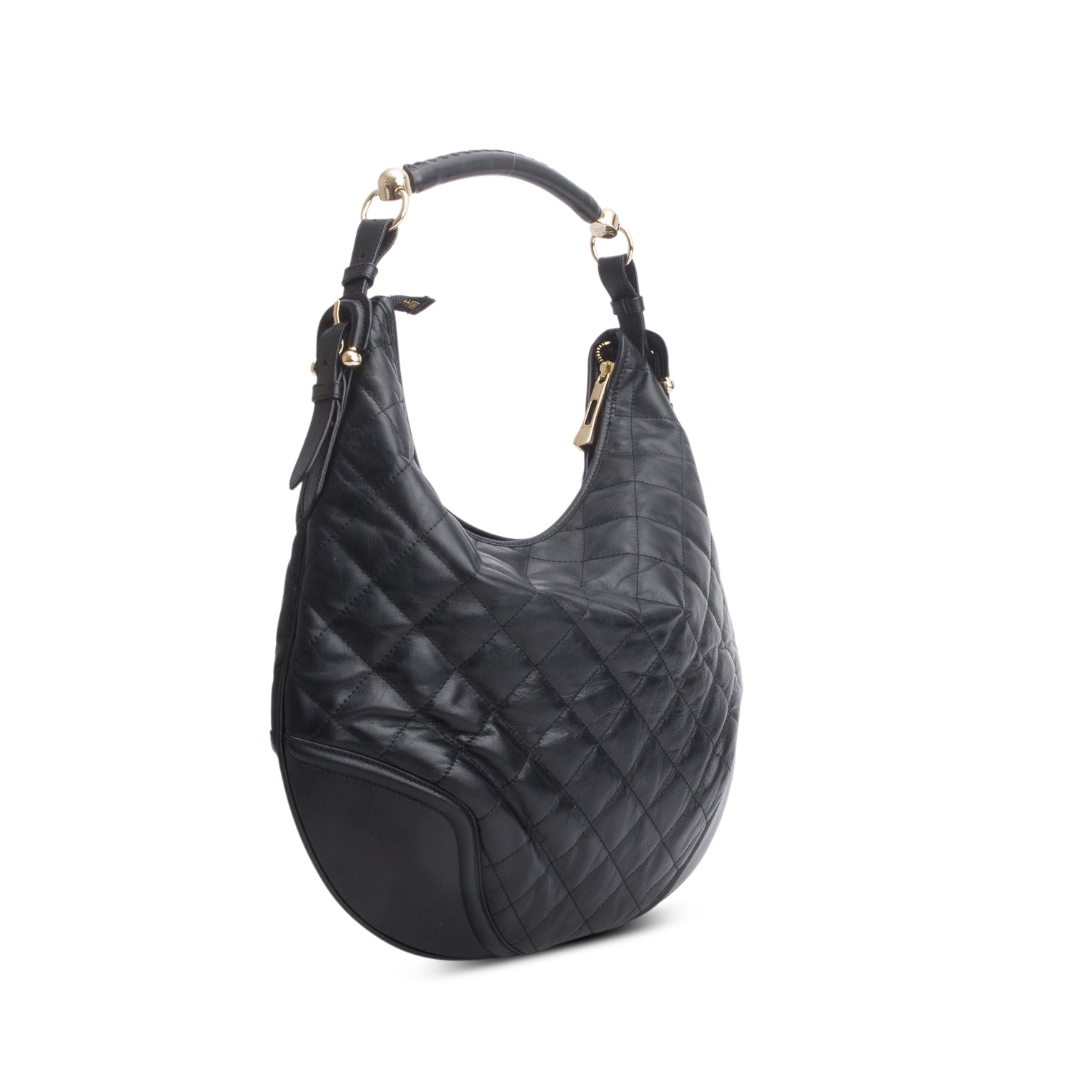 Burberry Black Quilted Leather Hoxton Hobo