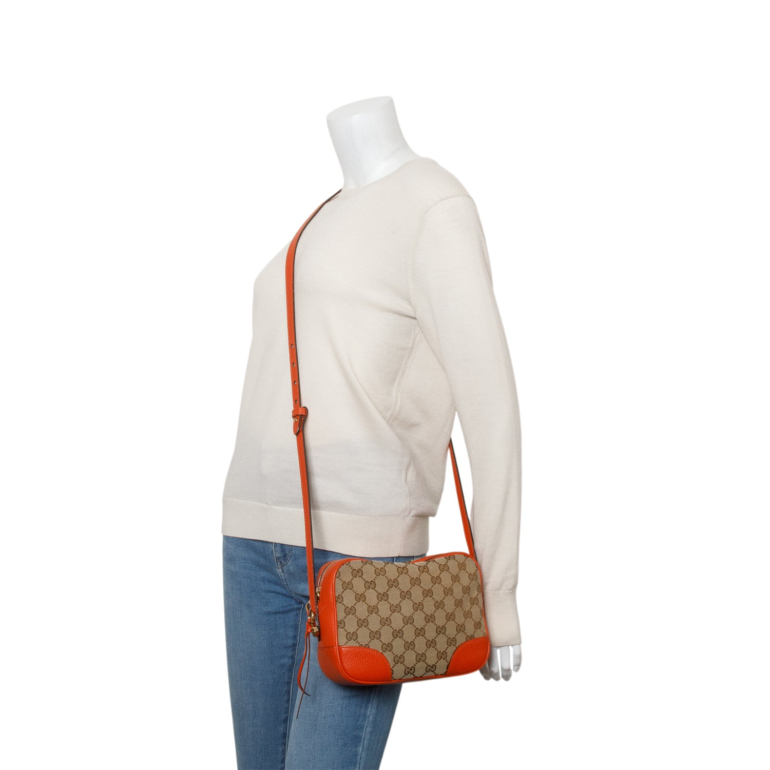 Gucci Orange Monogram Mini Bree Camera Bag