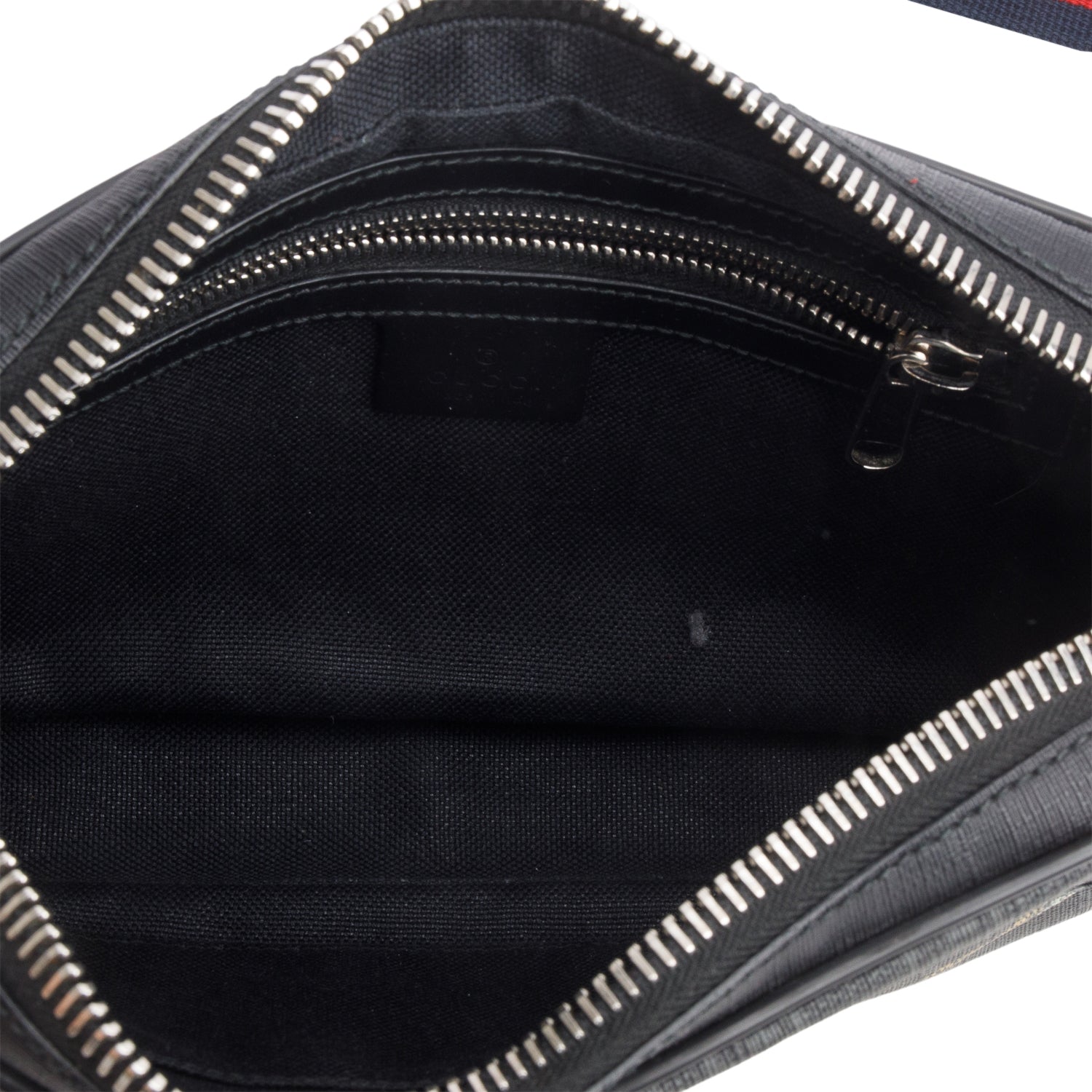 Gucci Black Soft GG Supreme Monogram Tigers Belt Bag w/ Box
