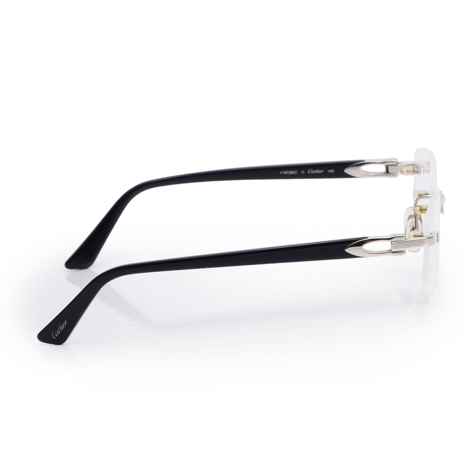 Cartier CT02870 Black Acetate Rimless Signature C De Cartier Eyeglasses w/ Box & Case