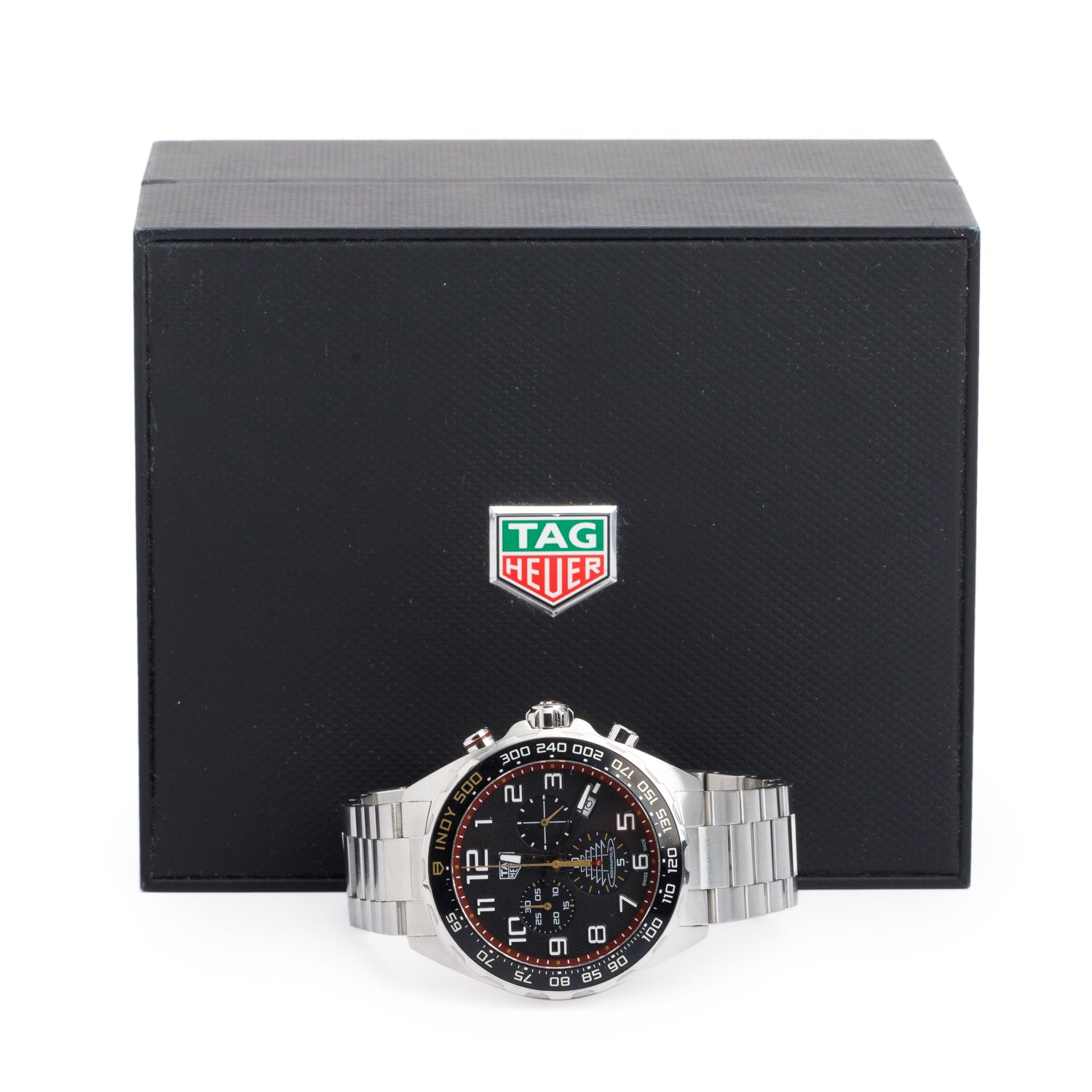 Tag Heuer Limited Edition Stainless Steel Formula 1 X Indy 500 43 MM Chronograph Quartz Watch CAZ101AR w/ Box