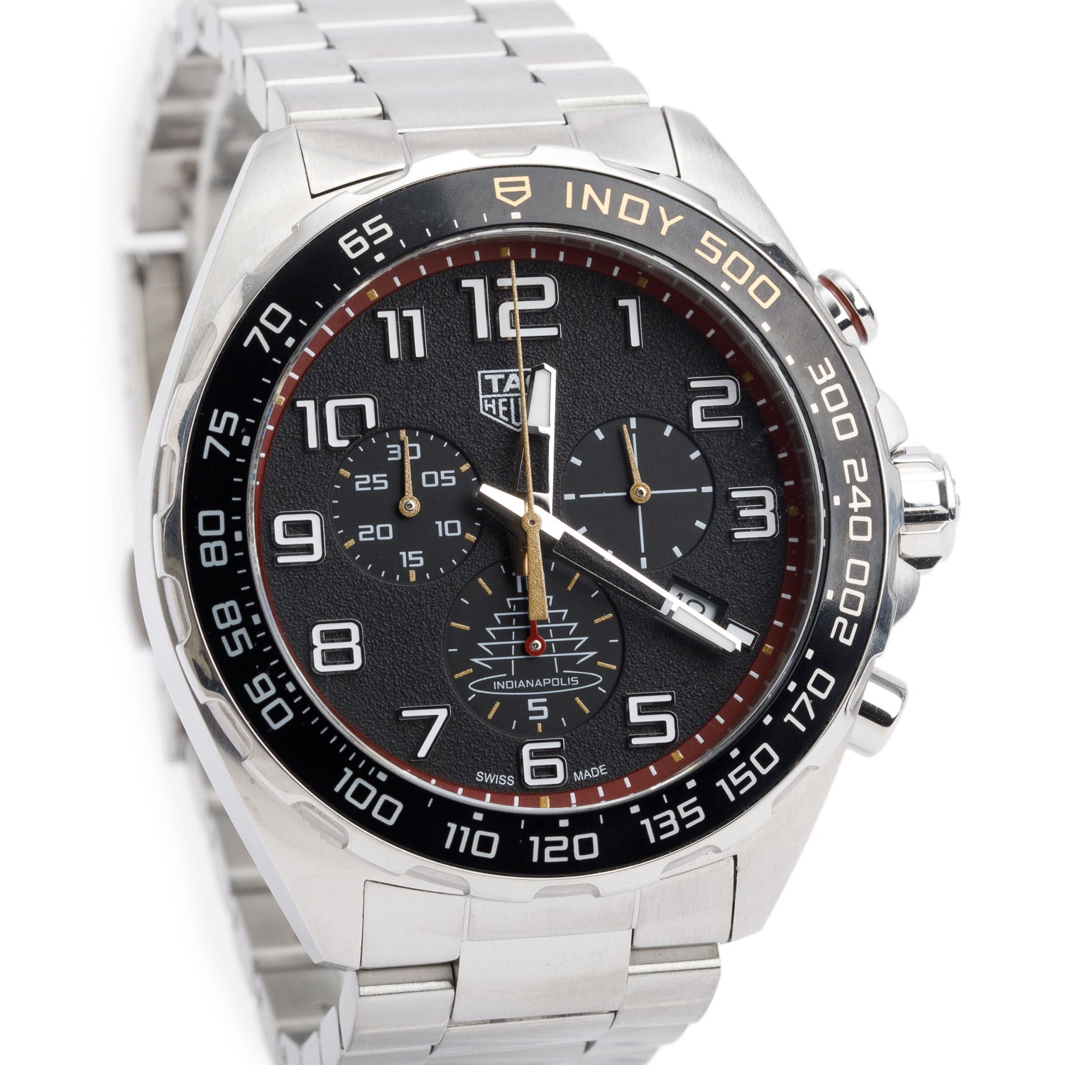 Tag Heuer Limited Edition Stainless Steel Formula 1 X Indy 500 43 MM Chronograph Quartz Watch CAZ101AR w/ Box