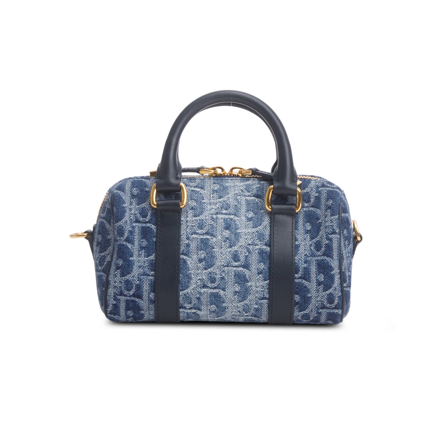 Dior 2024 Blue Oblique Jacquard Groove 17 Nano Bag w/ Strap