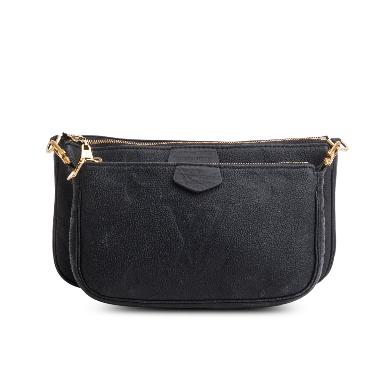 Louis Vuitton Black Empreinte Monogram Giant Multi Pochette Accessories w/ Straps & Box