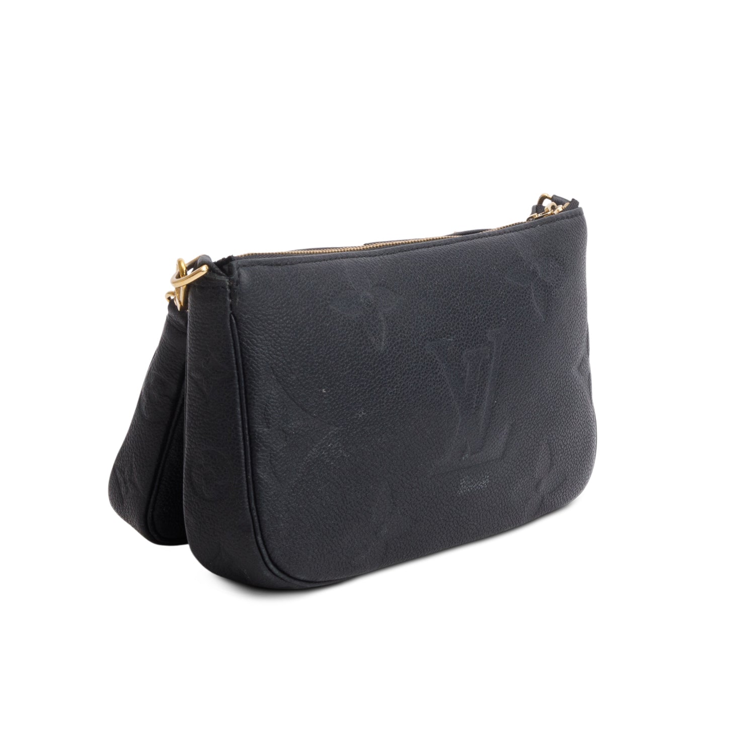 Louis Vuitton Black Empreinte Monogram Giant Multi Pochette Accessories w/ Straps & Box