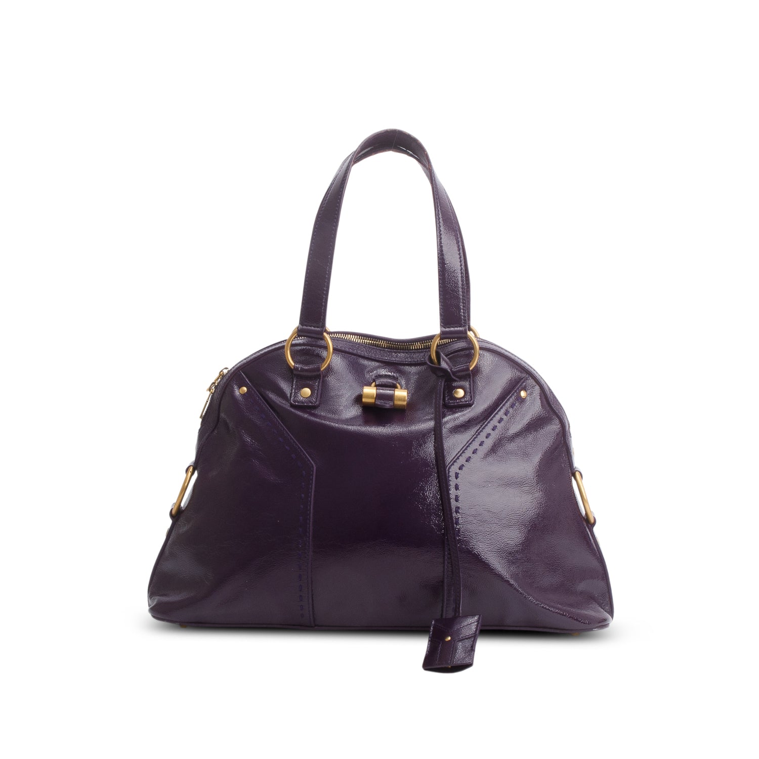 Saint Laurent Purple Patent Leather Muse Bag – OLIVER'S