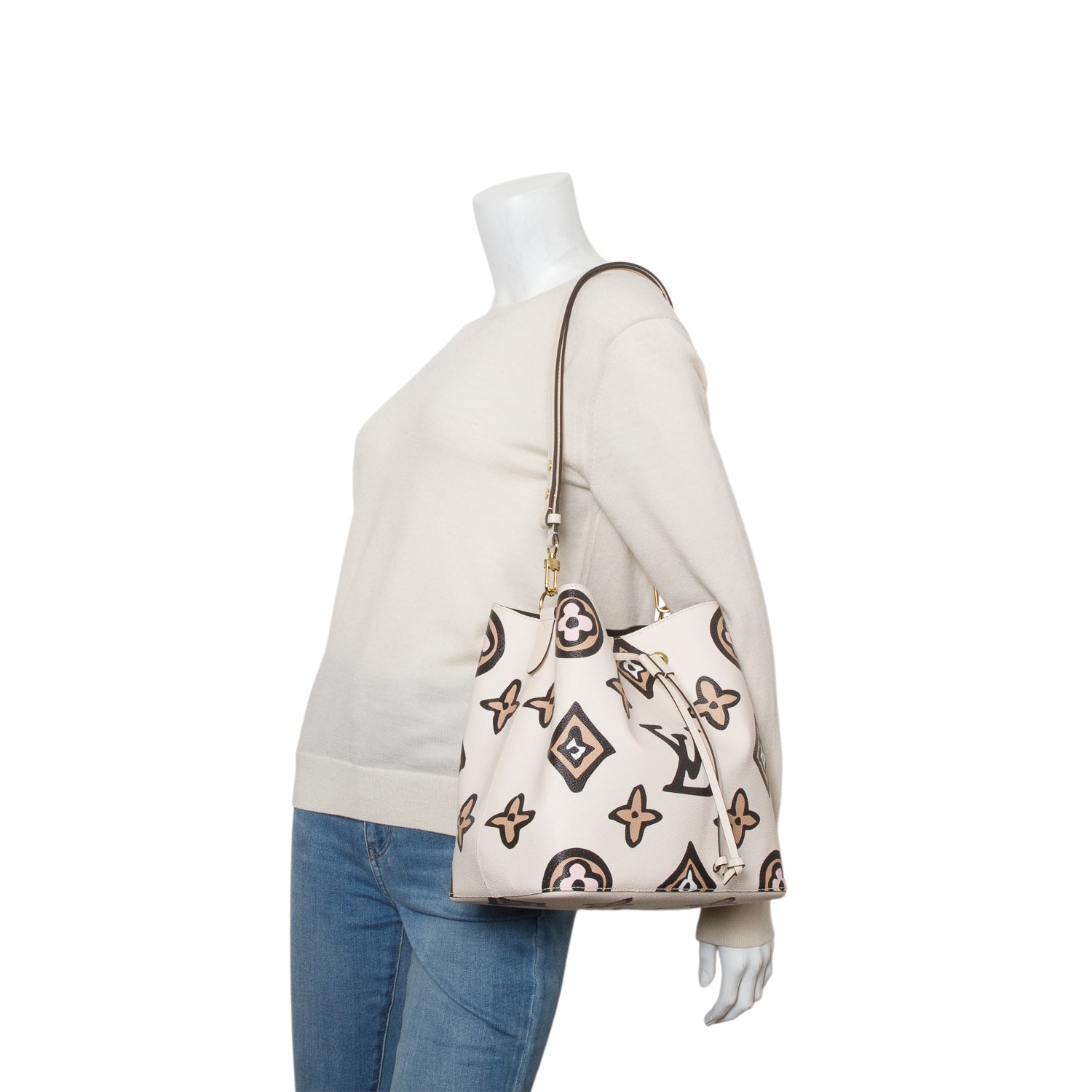 Louis Vuitton White Monogram Giant Wild at Heart Neonoe MM