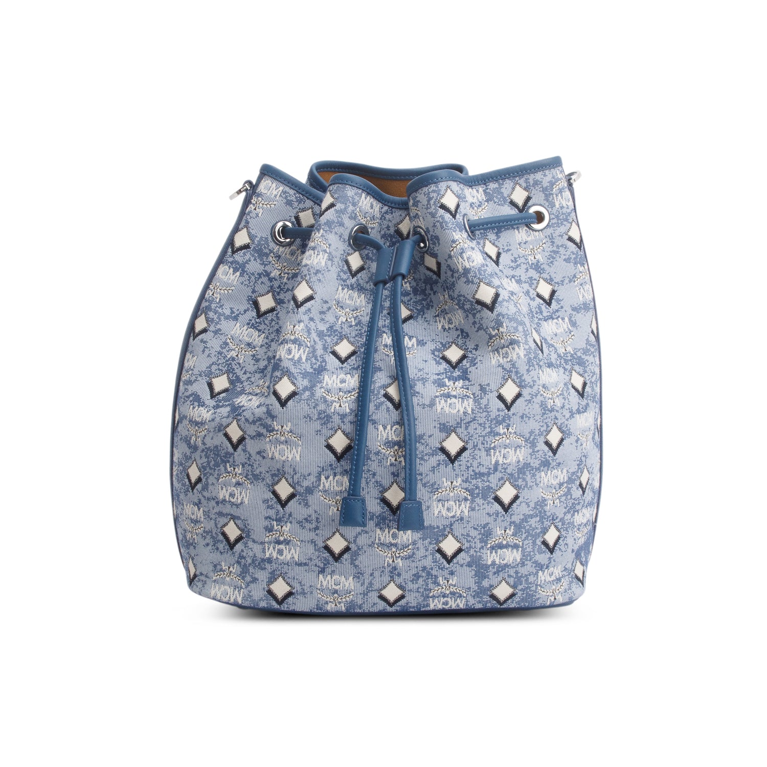 MCM Blue Denim Dessau Bucket Nag w/ Strap & Pouch