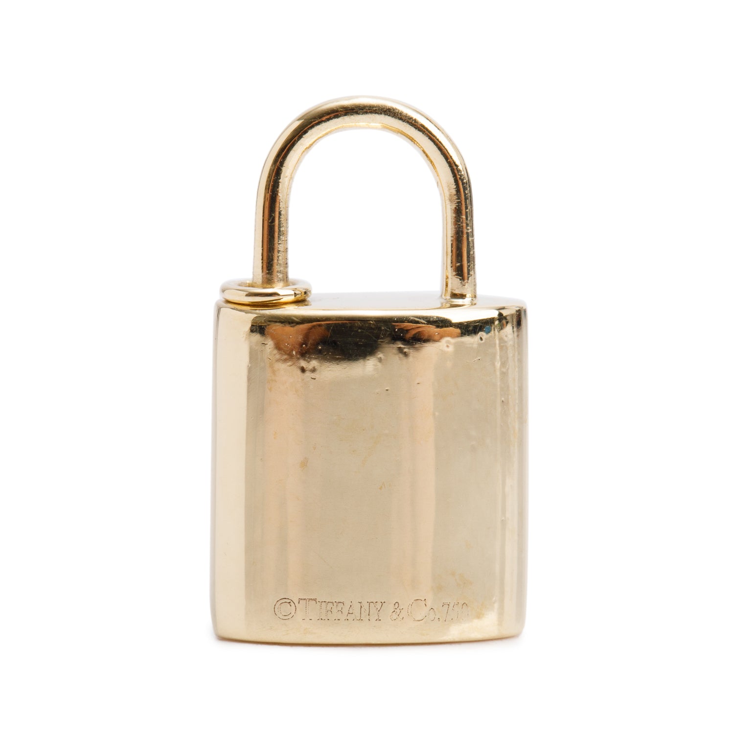 Tiffany & Co. 18k Yellow Gold Diamond Heart Lock Charm