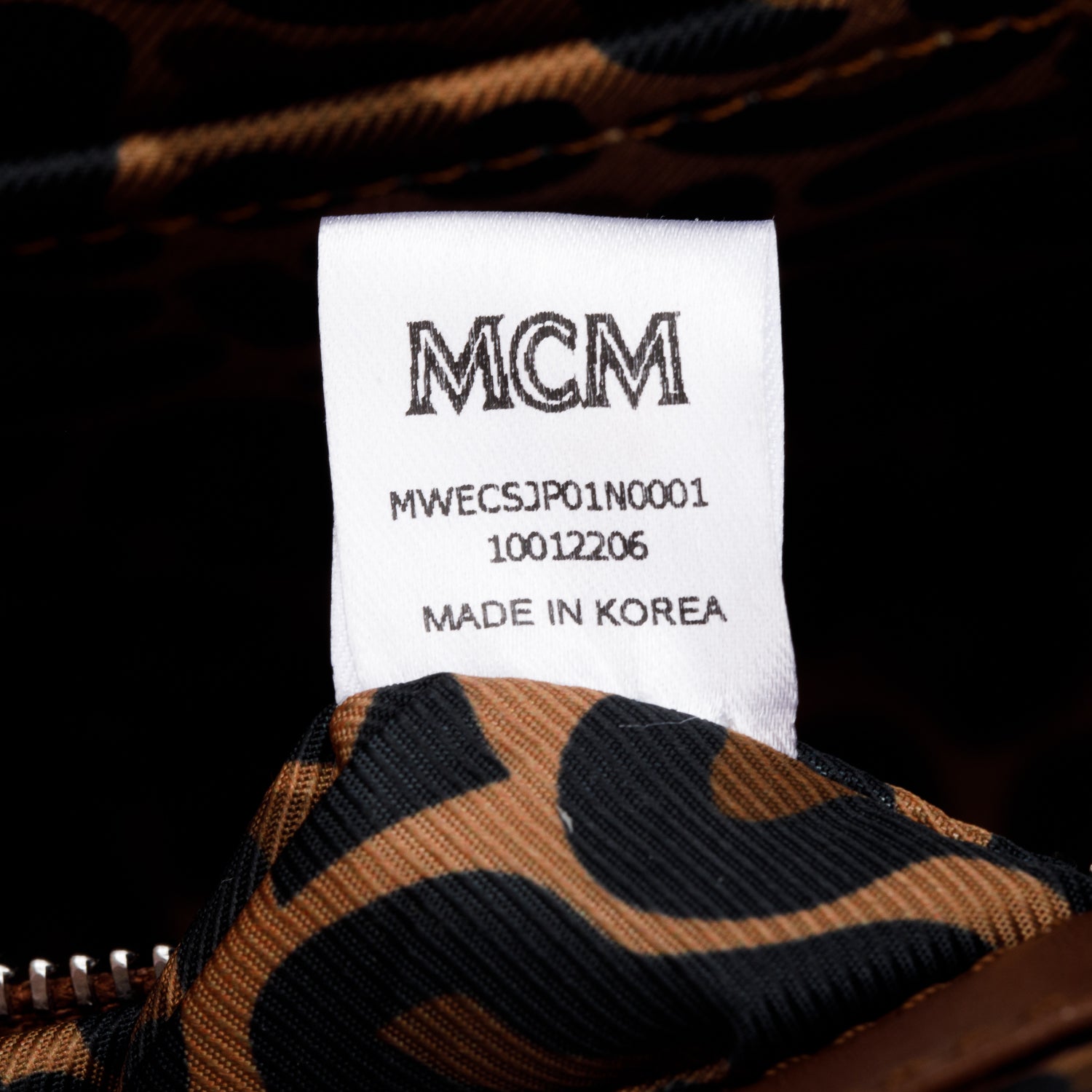 MCM Brown Leather Botanical Print Messenger Bag