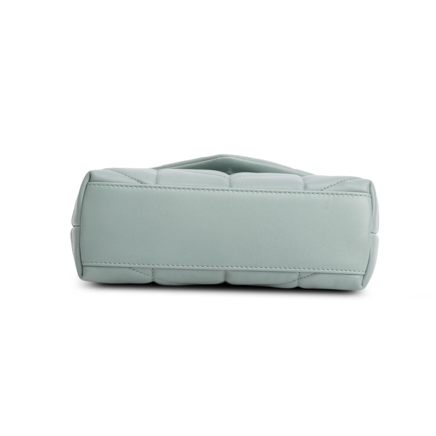 Saint Laurent 2022 Blue Lambskin Quilted Toy Loulou Puffer Monogram Chain Satchel w/ Box