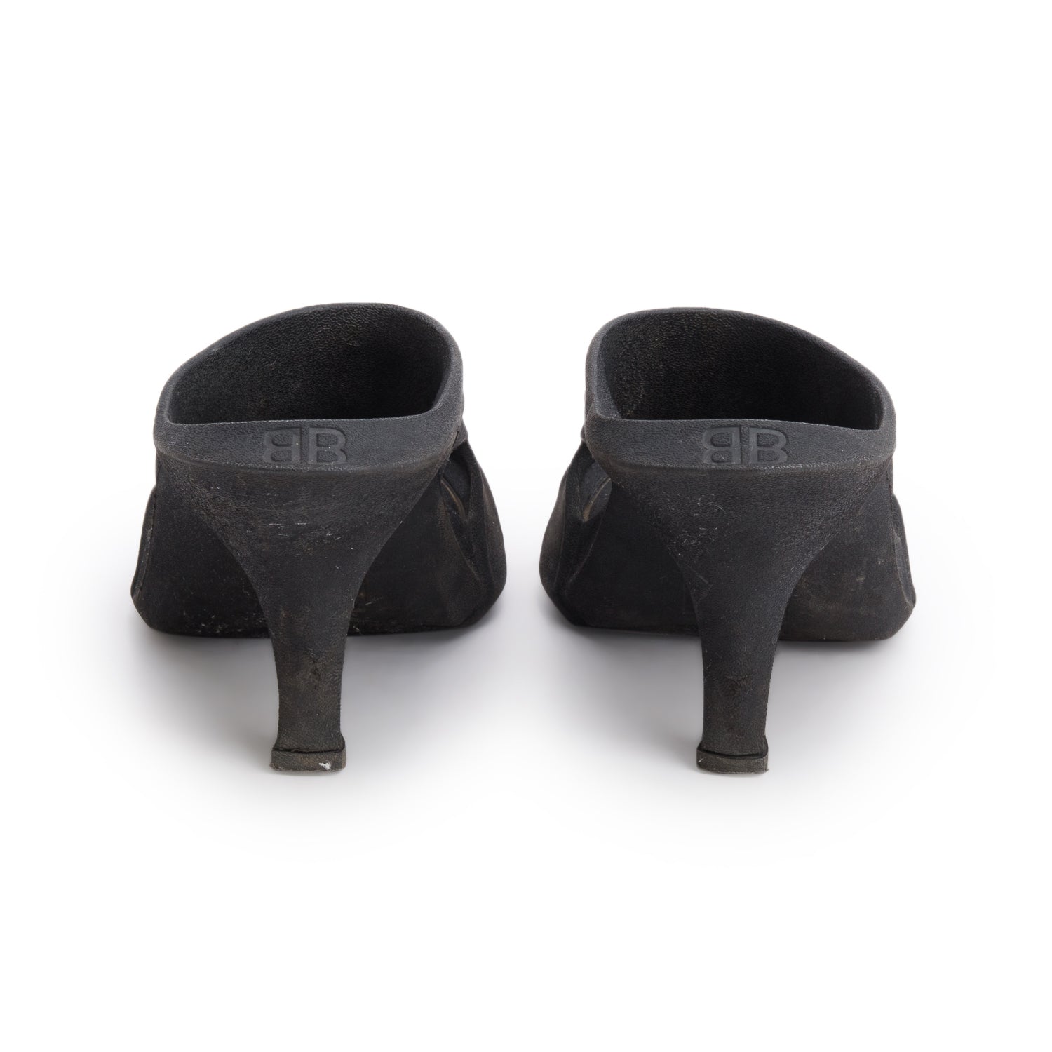 Balenciaga Black Rubber Mold Slide Sandals, Size 39