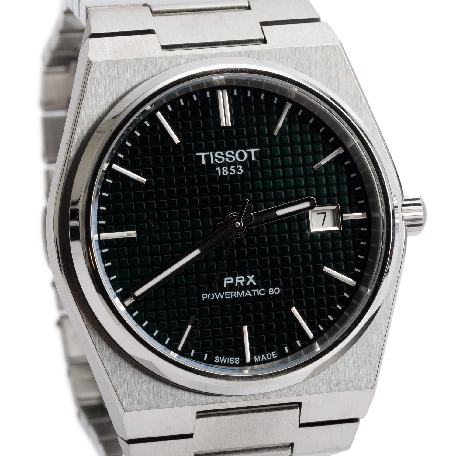 Tissot Stainless Steel PRX Powermatic 80 40 MM Automatic Watch Green Dial