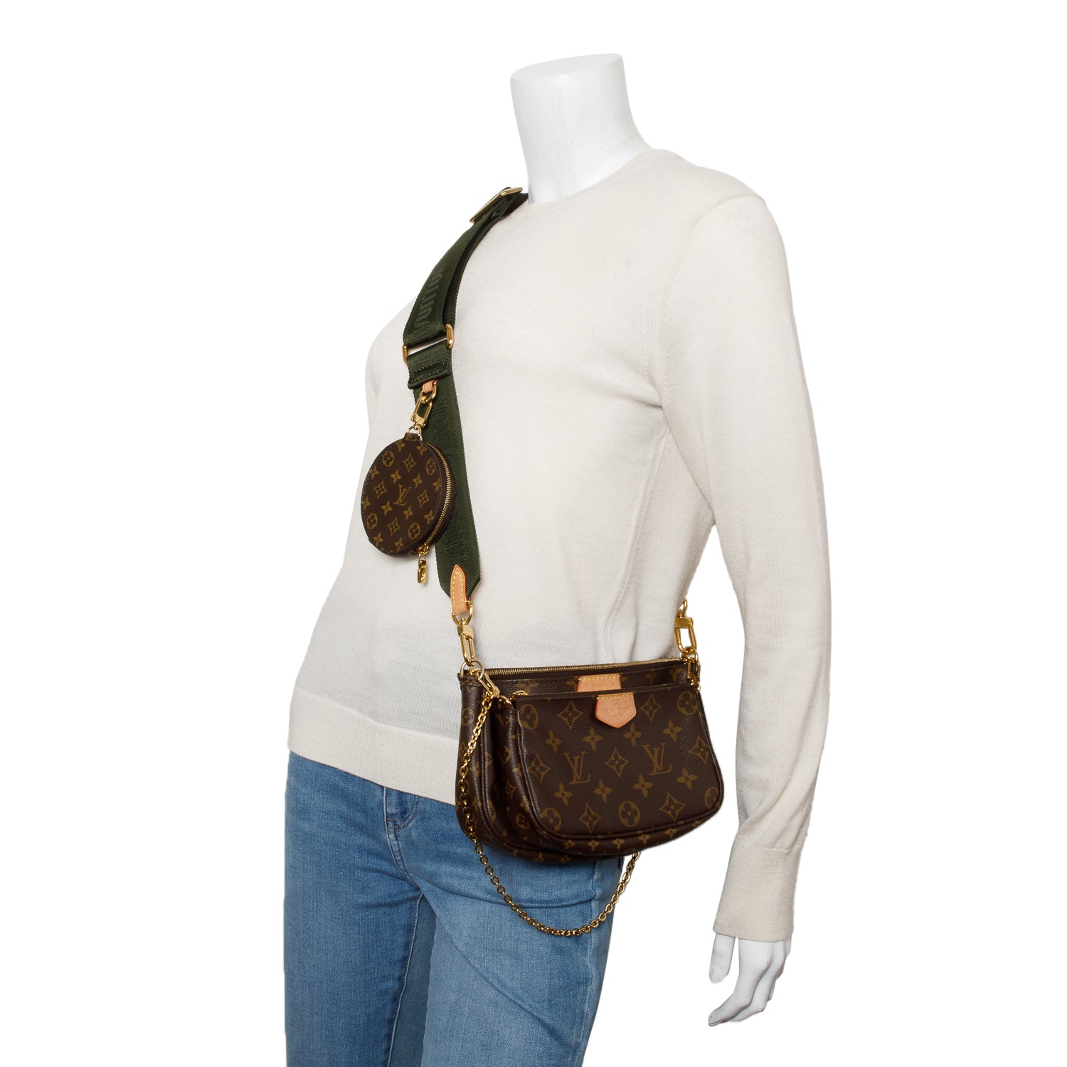 Louis Vuitton Monogram Multi Pochette Accessories w/ Straps & Box