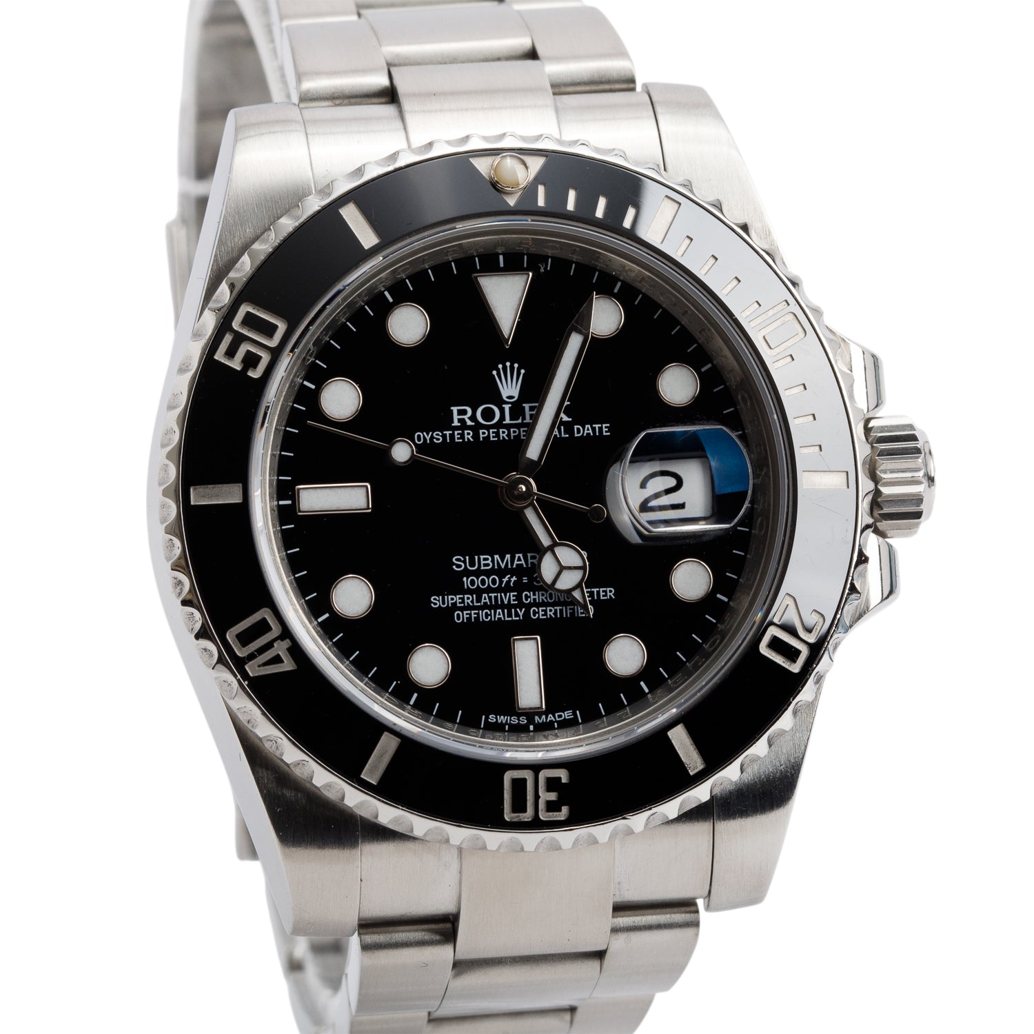 Rolex Stainless Steel Submariner Date 40 MM Automatic Watch Black Dial 116610LN w/ Box & Papers