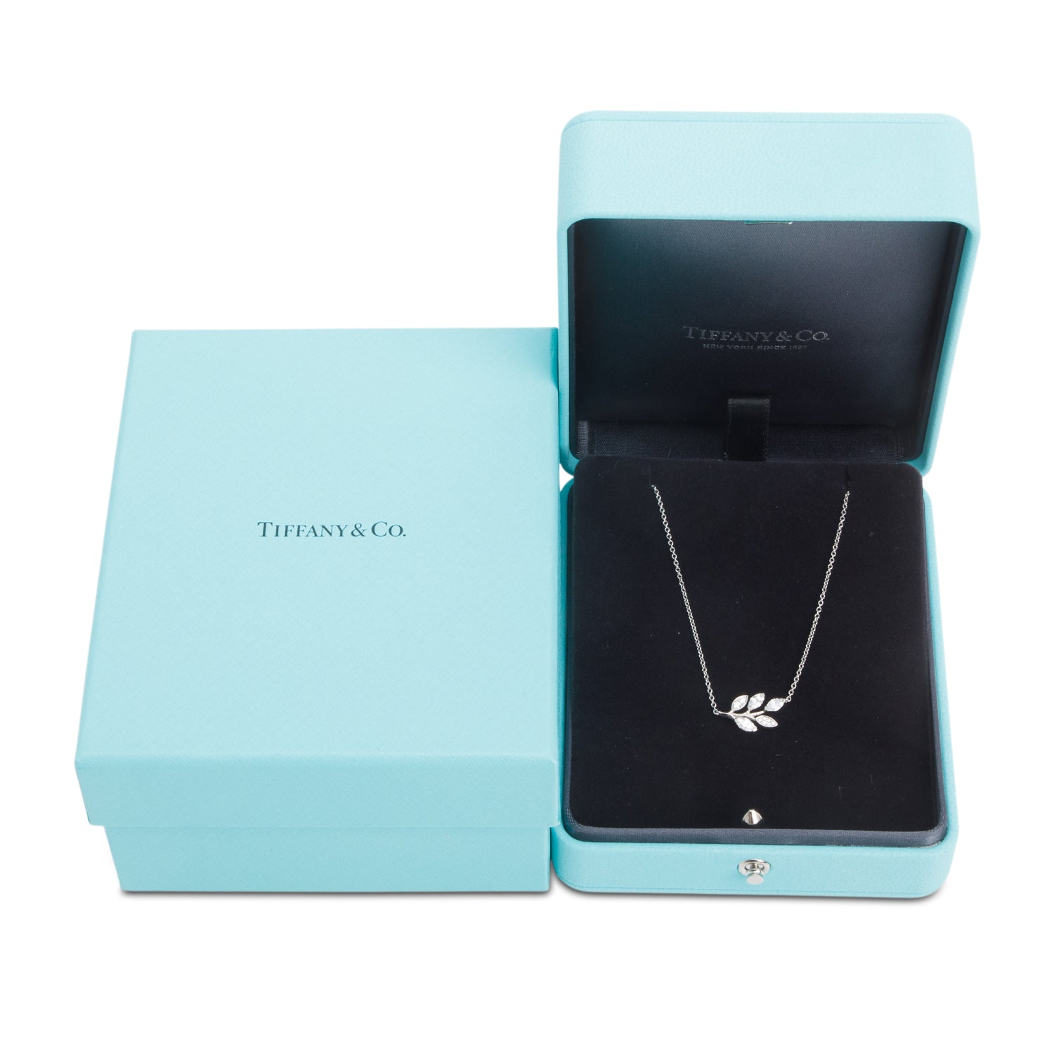 Tiffany & Co. Victoria Platinum Diamond Vine Pendant Necklace w/ Box