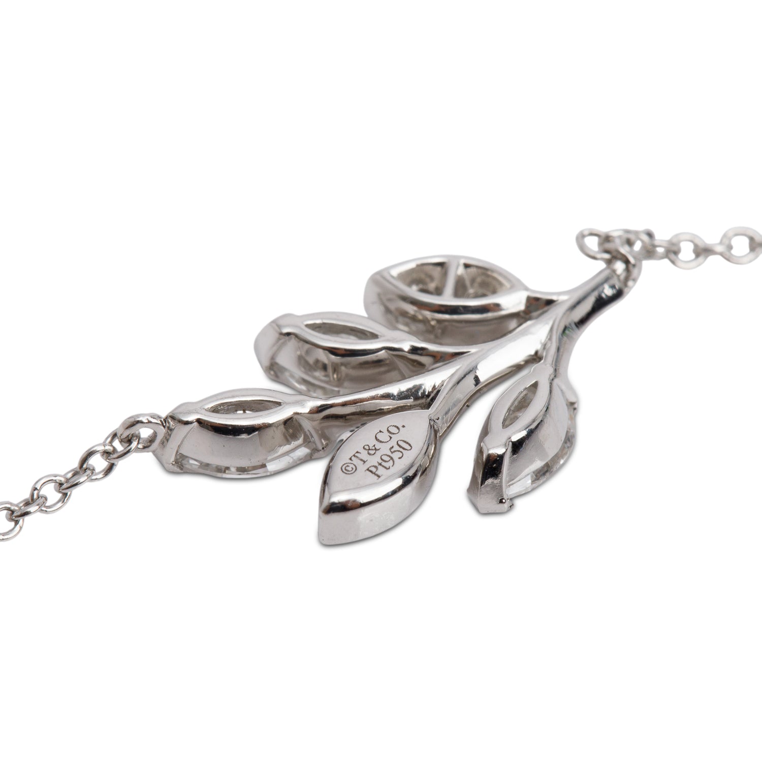 Tiffany & Co. Victoria Platinum Diamond Vine Pendant Necklace w/ Box