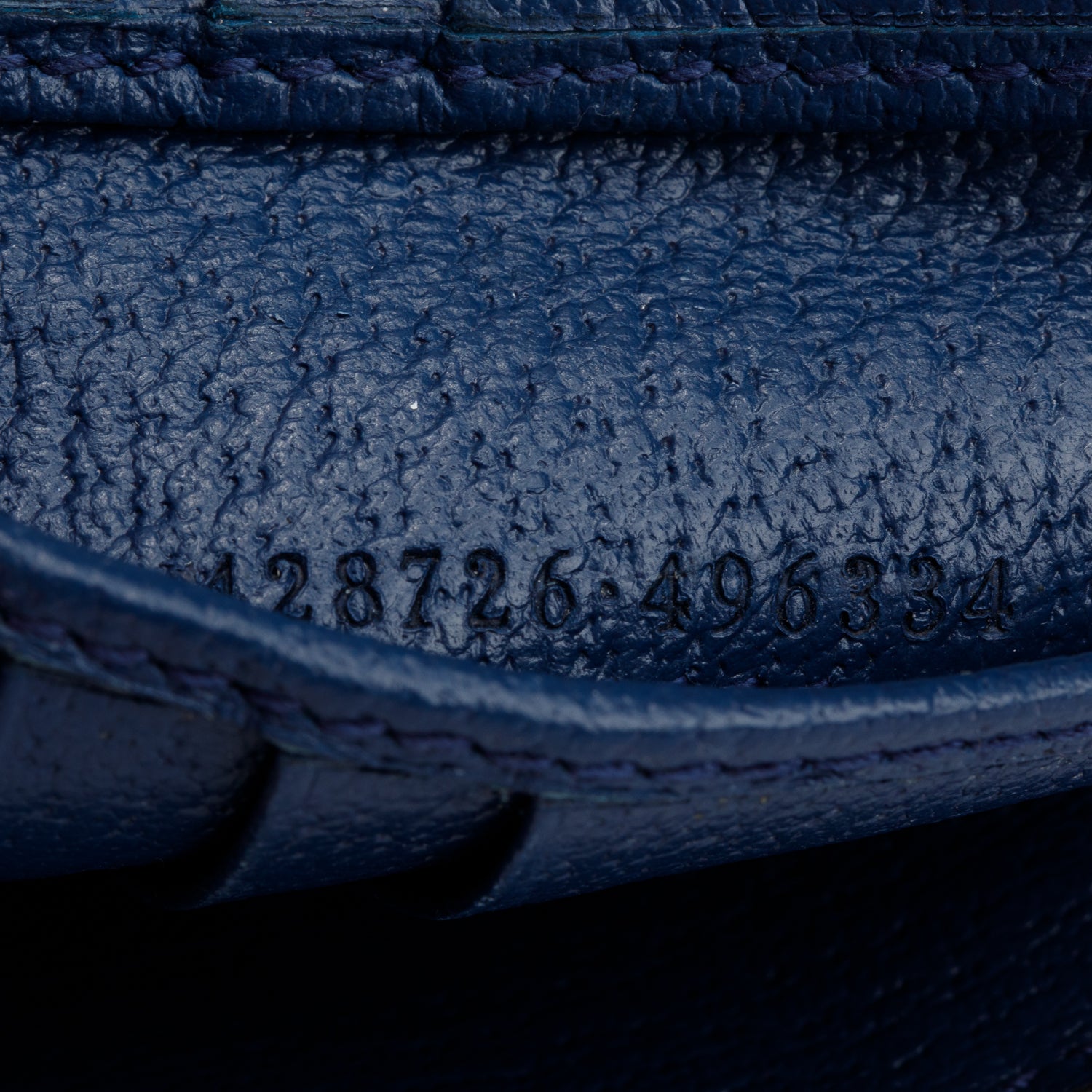 Gucci Blue Calfskin GG Mamont Bi-Fold Card Case Wallet