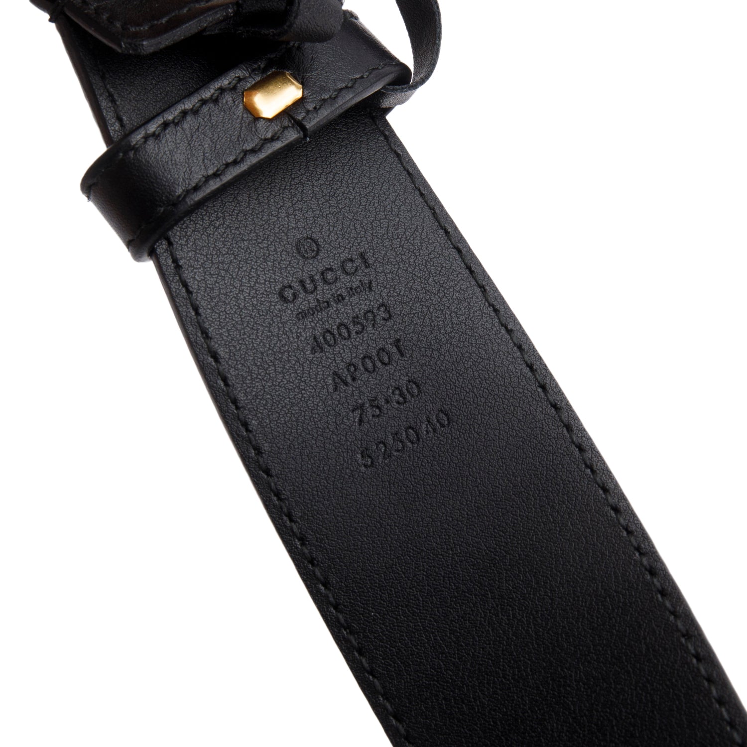Gucci Black GG Marmont Wide Leather Belt 75 30 w/ Box & Receipt