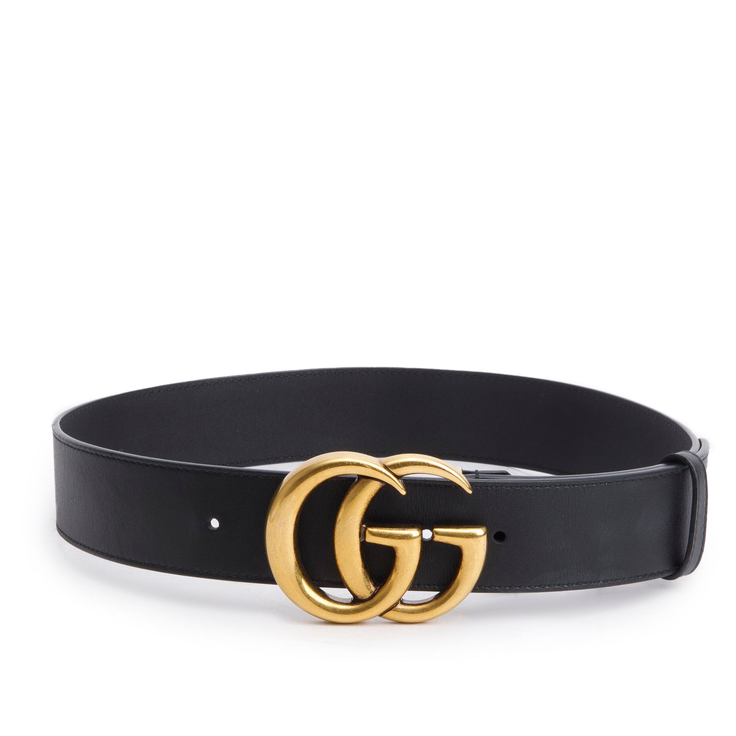 Gucci Black GG Marmont Wide Leather Belt 75 30